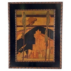 Rowley Gallery Inlaid Wood Panel Designed By Sir Frank Brangwyn