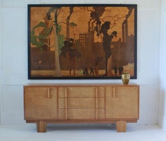 Rowley Gallery Intarsia Wood Panel Designed by Sir Frank Brangwyn