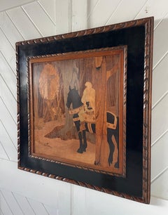 Rowley Gallery Pannello in legno intarsiato con cornice grande 'St Hubert' di W. A. Chase