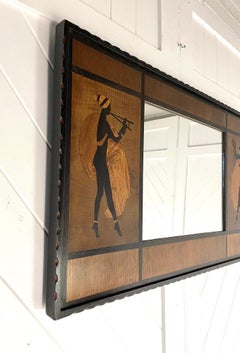 Specchio incorniciato con pannello a intarsio grande (a) Gallery di Rowley