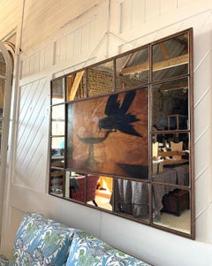 Grand panneau encadré de miroir « Blackbird & Fruit » de Rowley Gallery