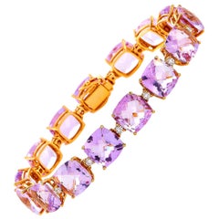 Roxa 18 Karat Rose Gold 0.93 Carat Diamond and Amethyst Bracelet