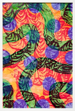 "Greenhouse Composition 36x24 Series 21", Botanical Bright Colorful Composition