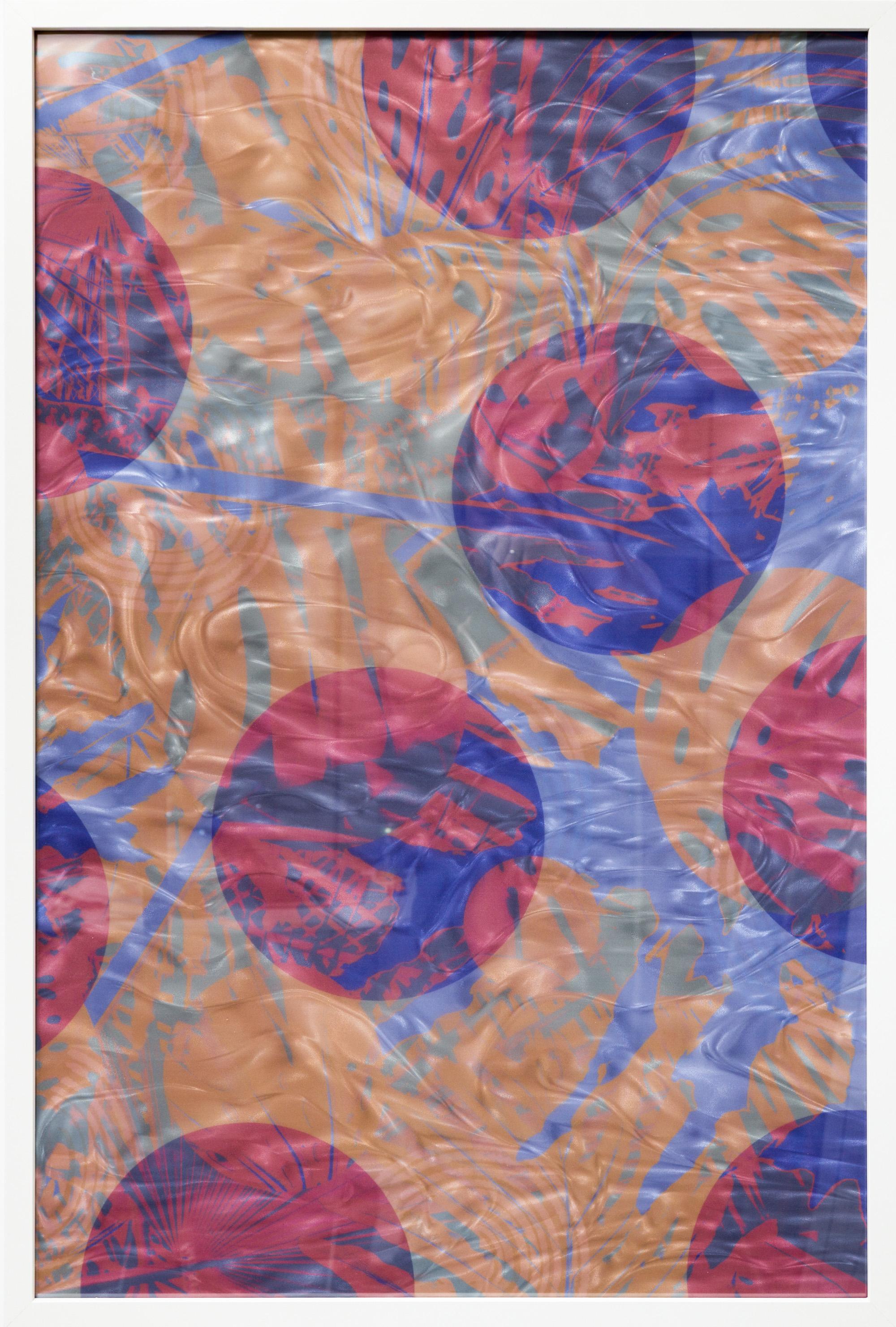 « Greenhouse Composition 36x24, série 23 », estampe abstraite colorée à plusieurs couches, encadrée