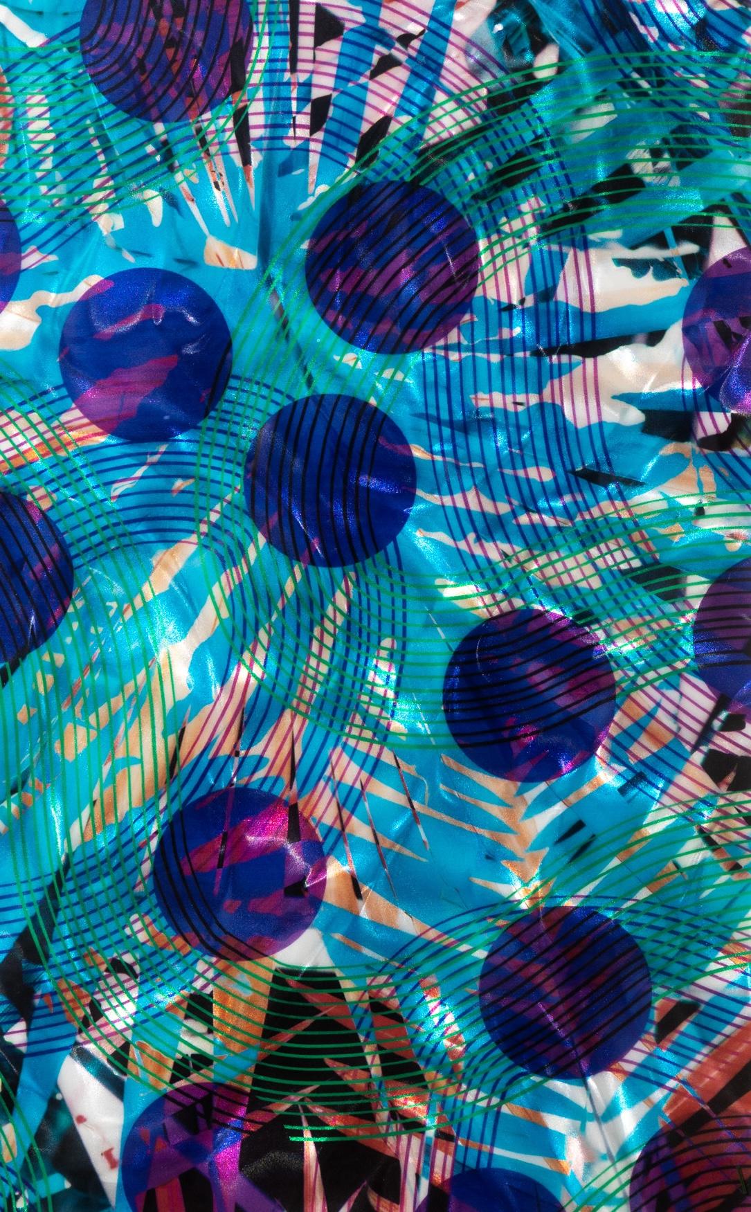 Greenhouse Composition Series 3 (framed) - Blue Abstract Print by Roxana Azar