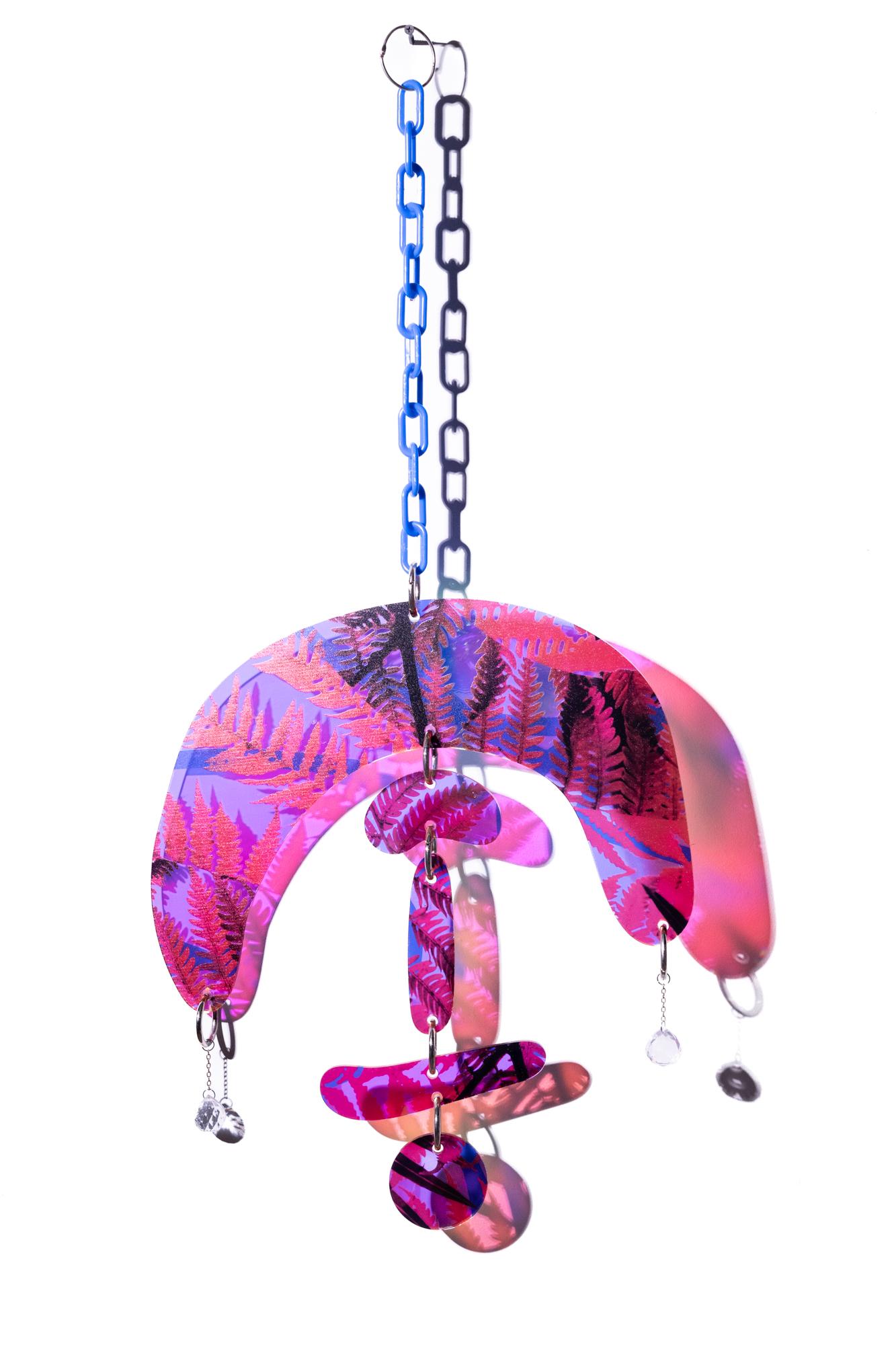 Schillernder, UV-Druck auf Acryl, abstrakter botanischer, hängender „Arch Suncatcher“