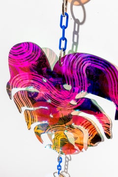 Big Funky Monstera Suncatcher, Digital Print on Acrylic, 21st Century