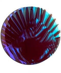 "Circle II", Holographic, Mirrored, Reflective, Wall-Hanging Colorful Sculpture