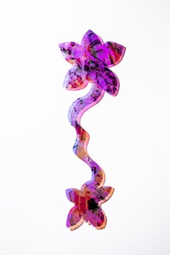 Double Sided Orchid, Sculpture Digital Print on Acrylic, Transluscent