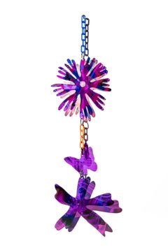 « Suncatcher 2 » irisé, impression UV sur acrylique, botanique abstraite, accrochée
