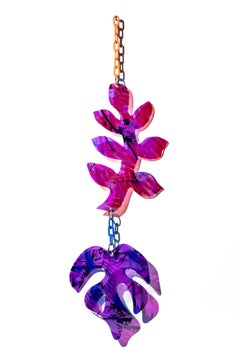 « Suncatcher 3 » irisé, imprimé UV sur acrylique, botanique abstrait, suspendu