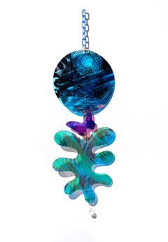"Suncatcher 5" Iridescent abstract Botanical Piece With Colorful Reflections