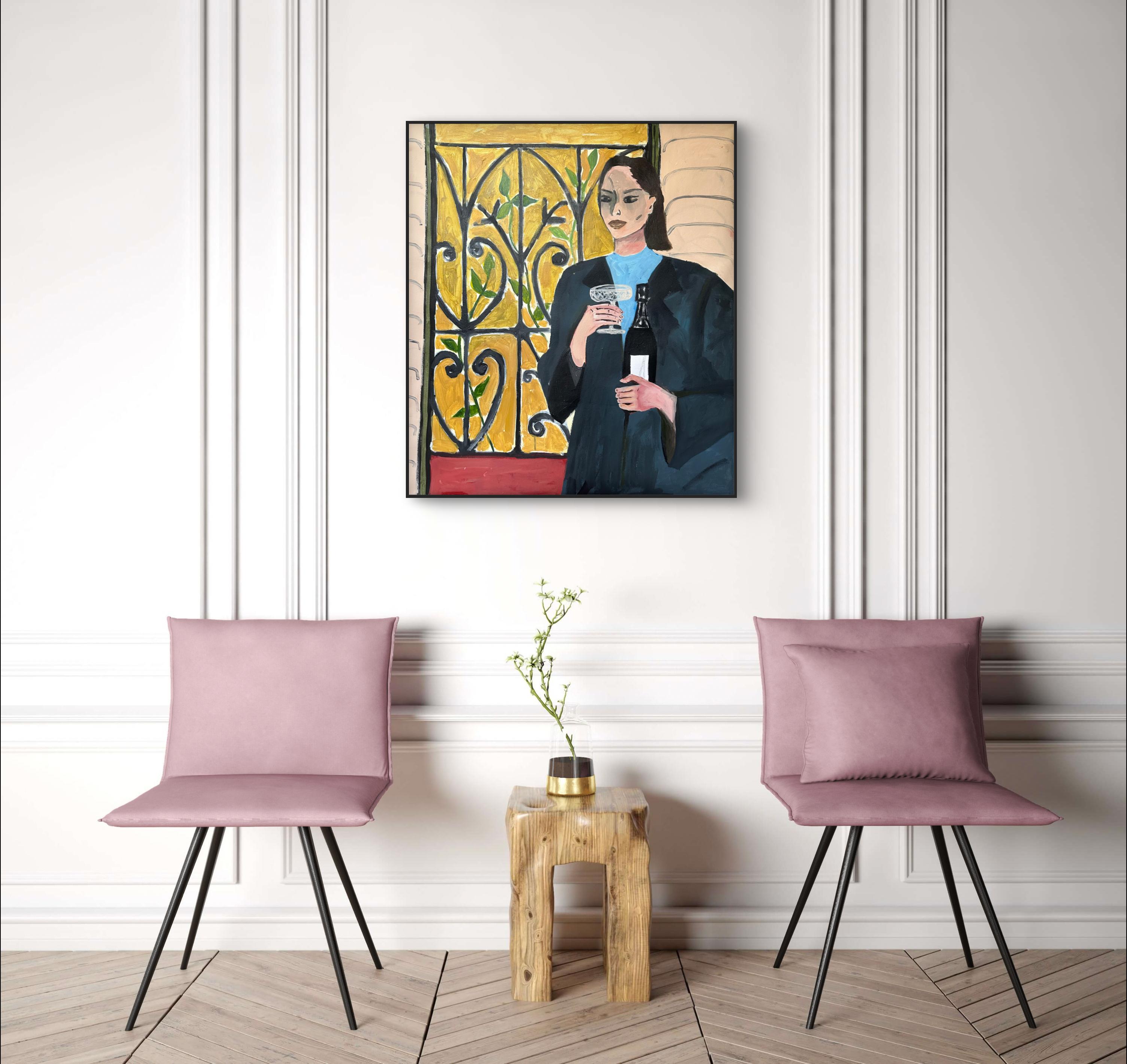 Día de las Confesiones. Pintura original - Figurative Painting Beige de Roxana Khonkulova