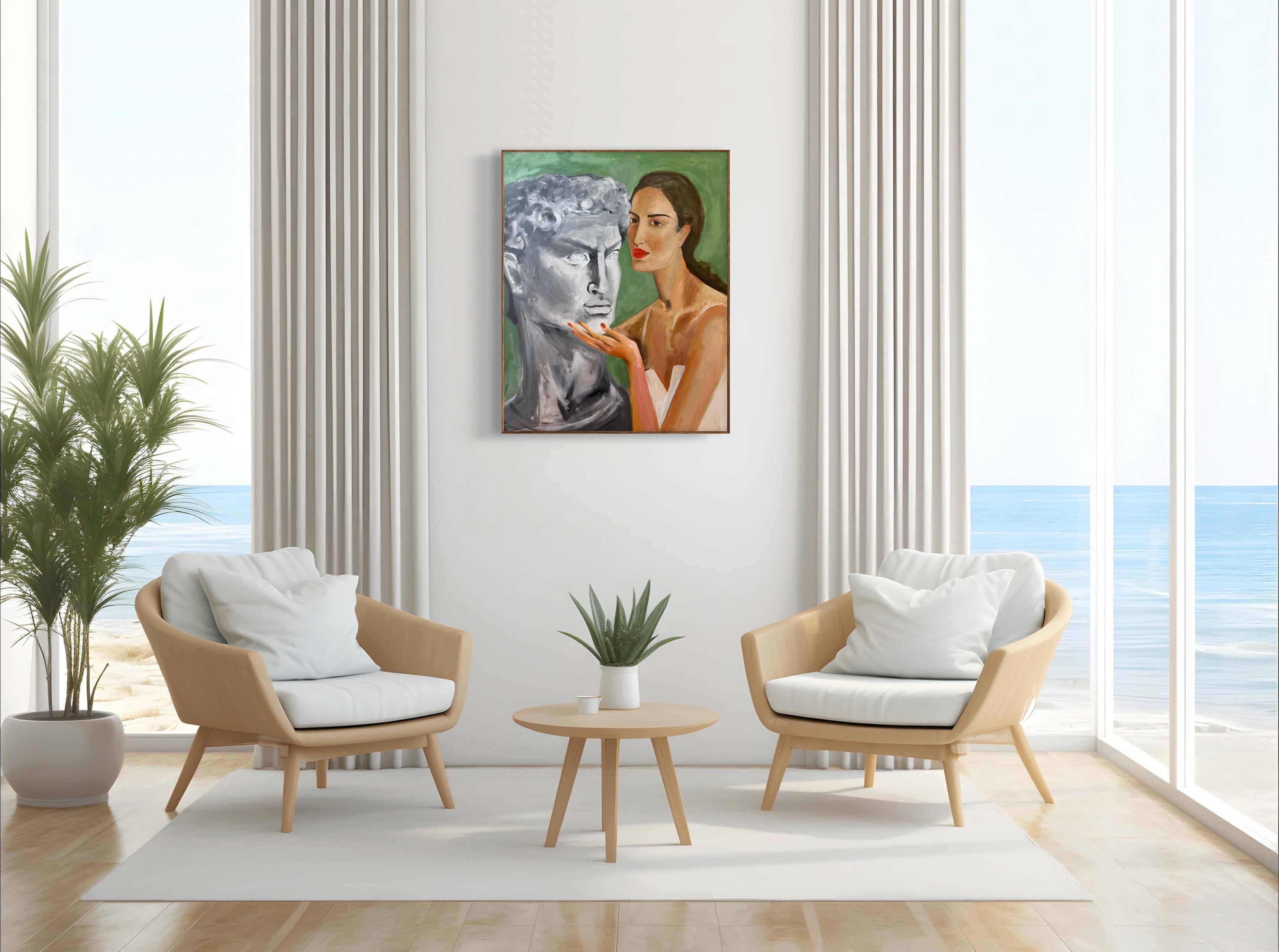 Idealizzazione. Olio su tela - Portrait Painting Marrone di Roxana Khonkulova