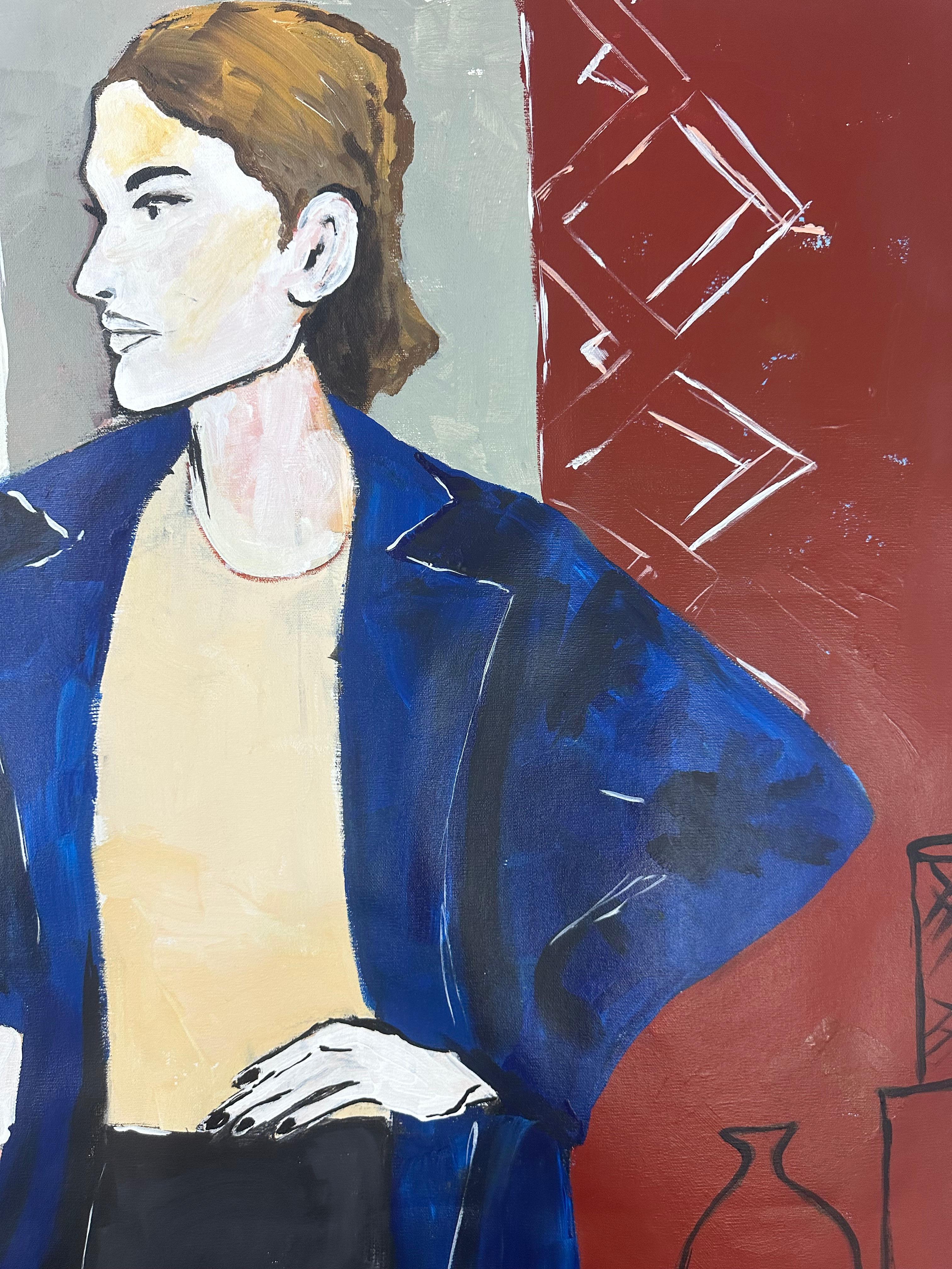 Neue Dimension  Original-Gemälde – Painting von Roxana Khonkulova