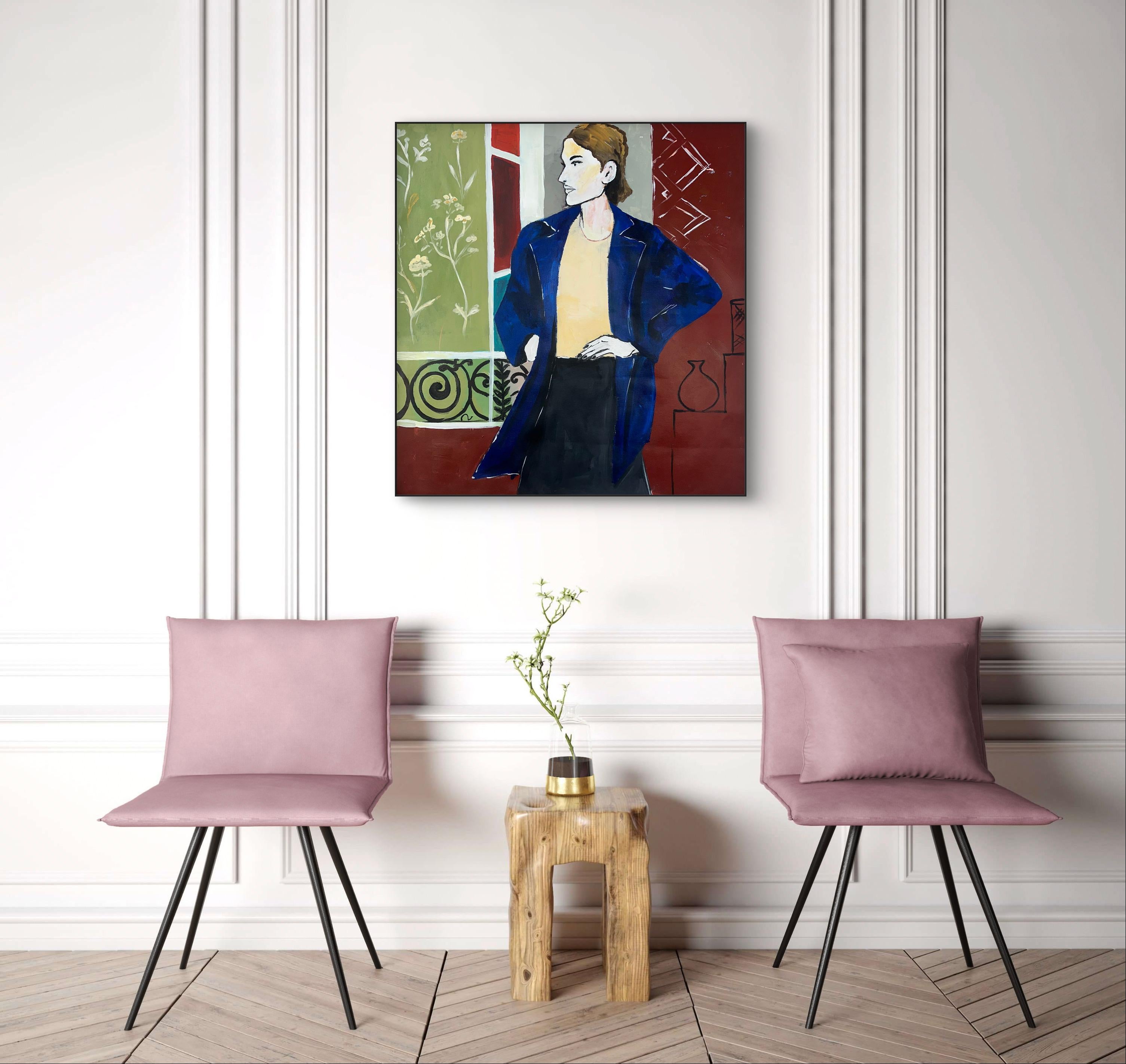 Neue Dimension  Original-Gemälde (Schwarz), Figurative Painting, von Roxana Khonkulova
