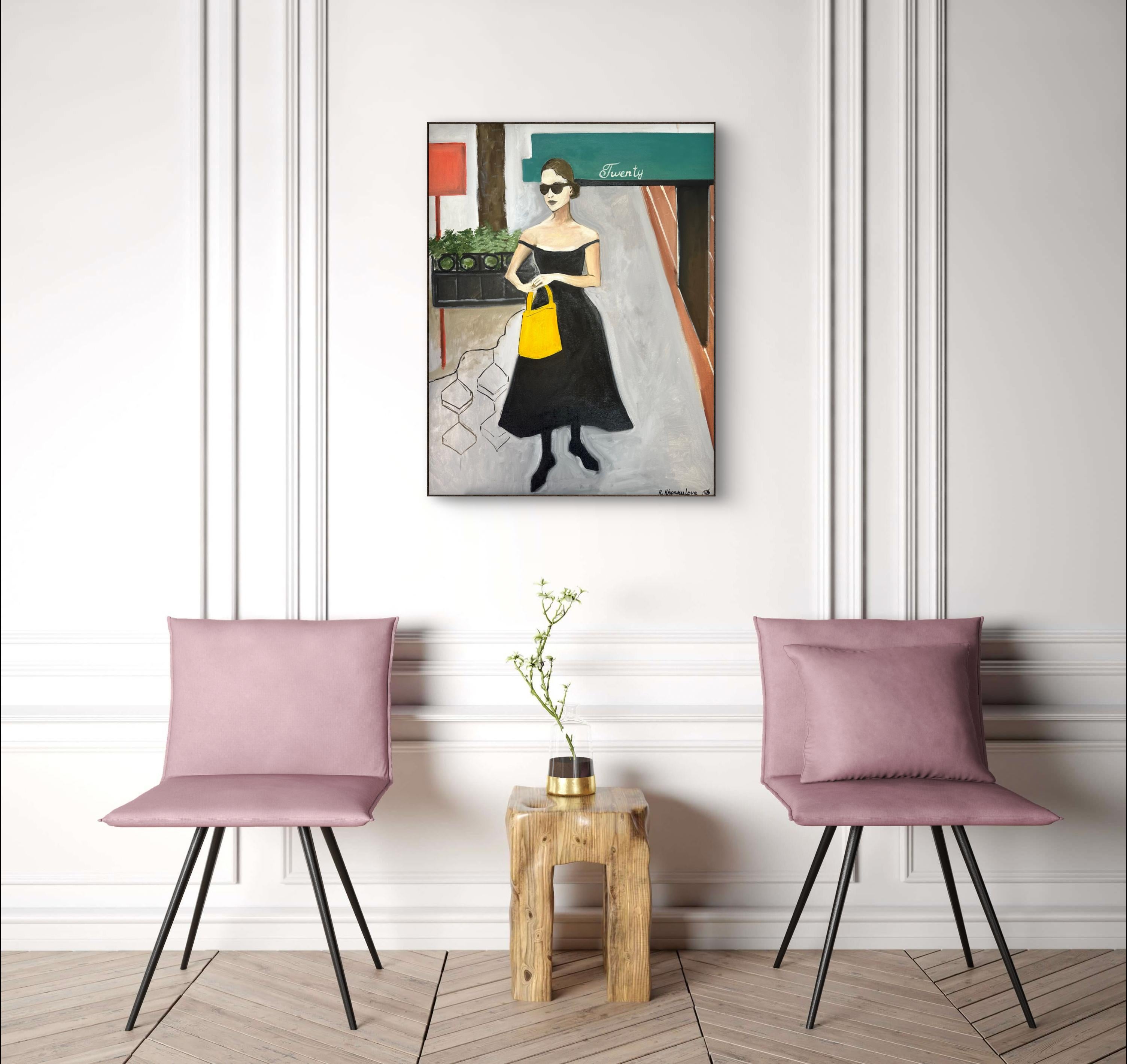 New Perspective. Pittura originale - Portrait Painting Beige di Roxana Khonkulova
