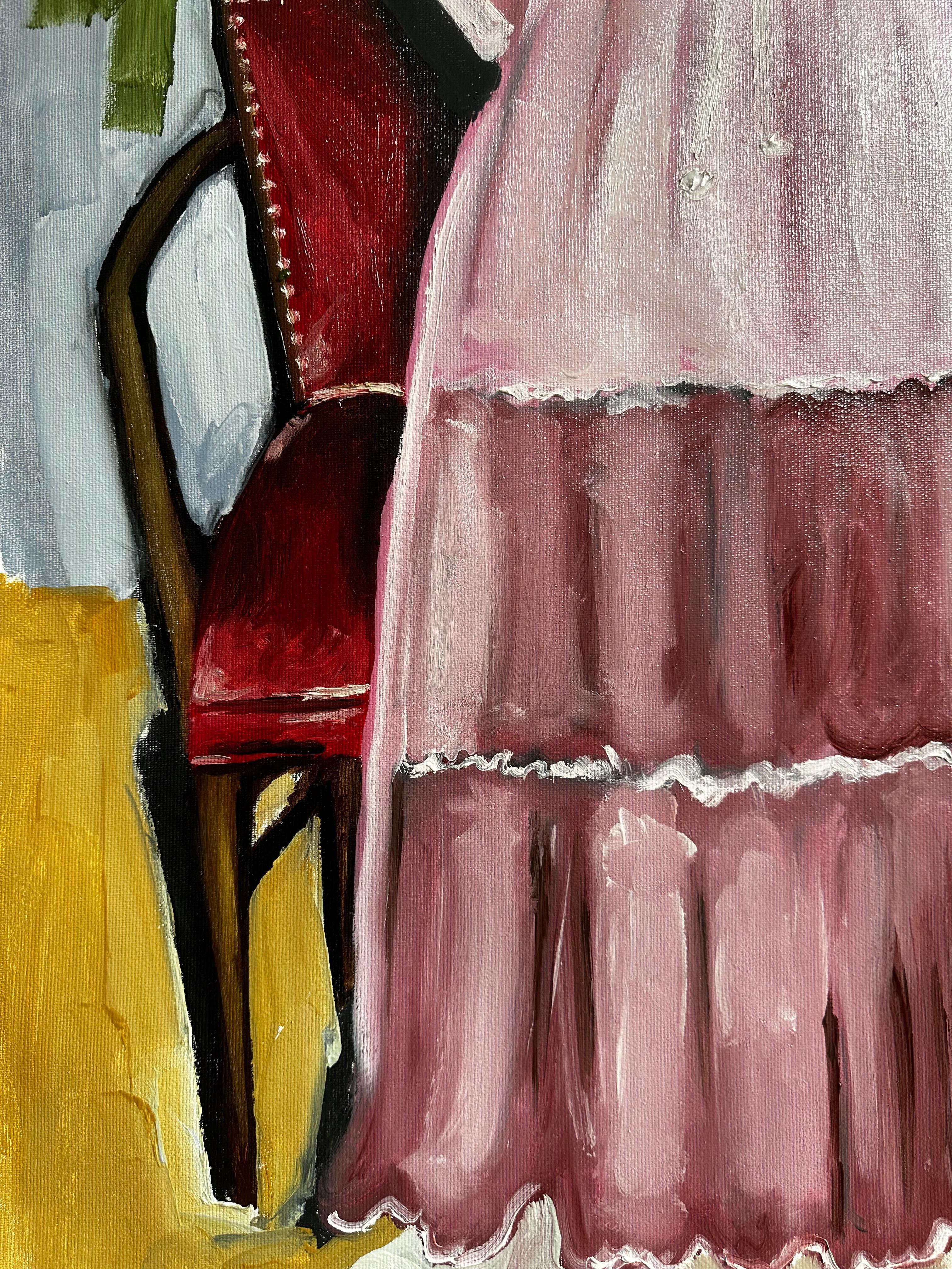 Rosa Vorfreude – Painting von Roxana Khonkulova