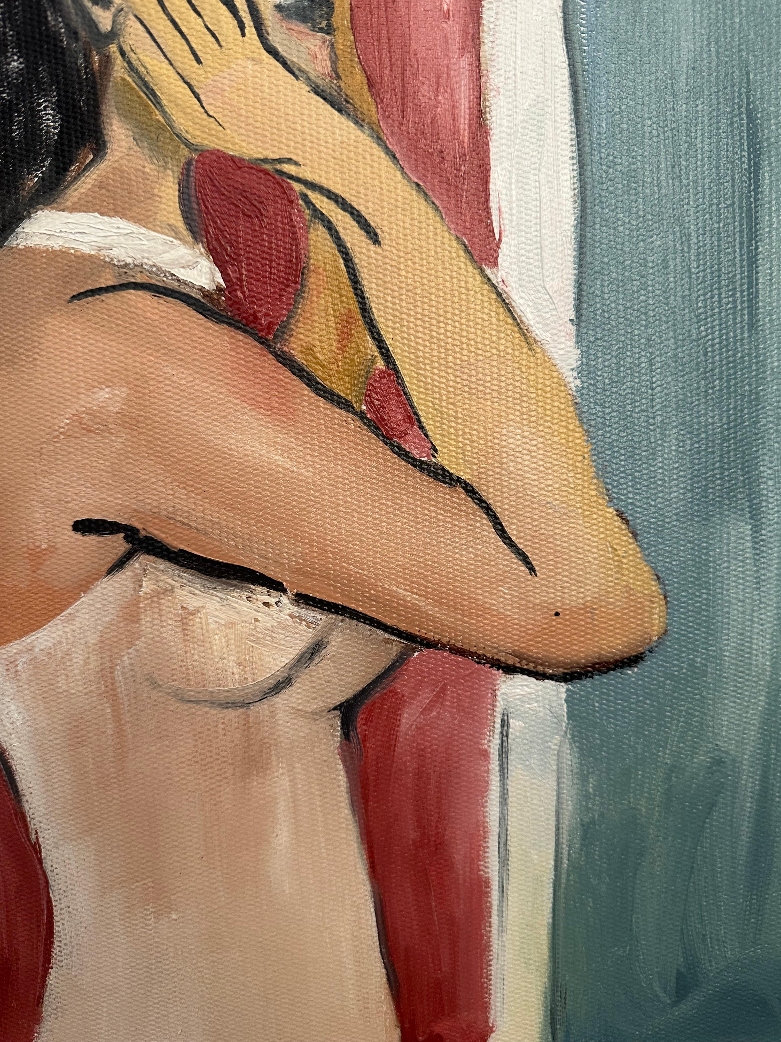 Reflejos en el baño - Painting de Roxana Khonkulova