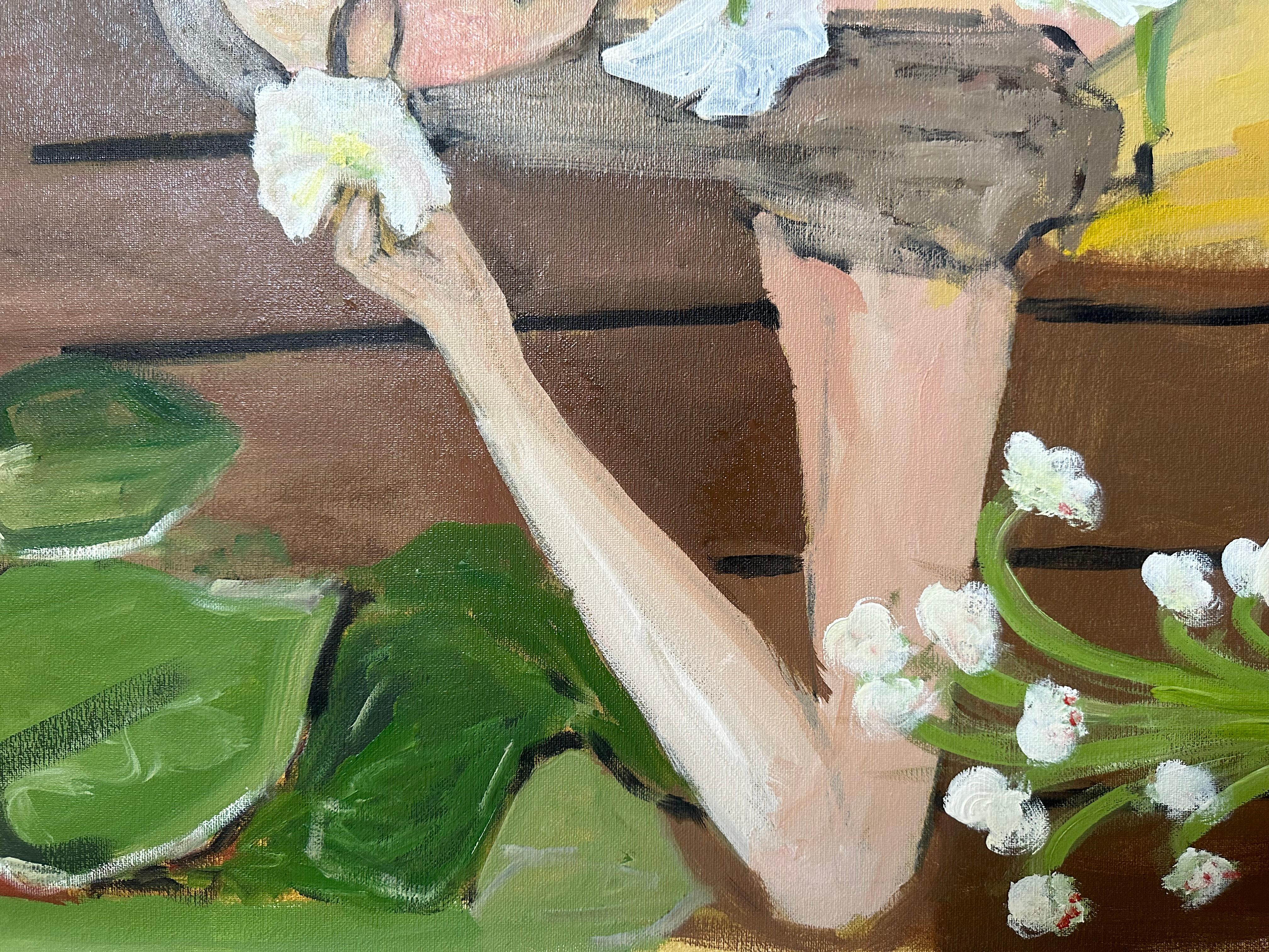 Scent of Healing. oil paining - Brown Portrait Painting by Roxana Khonkulova