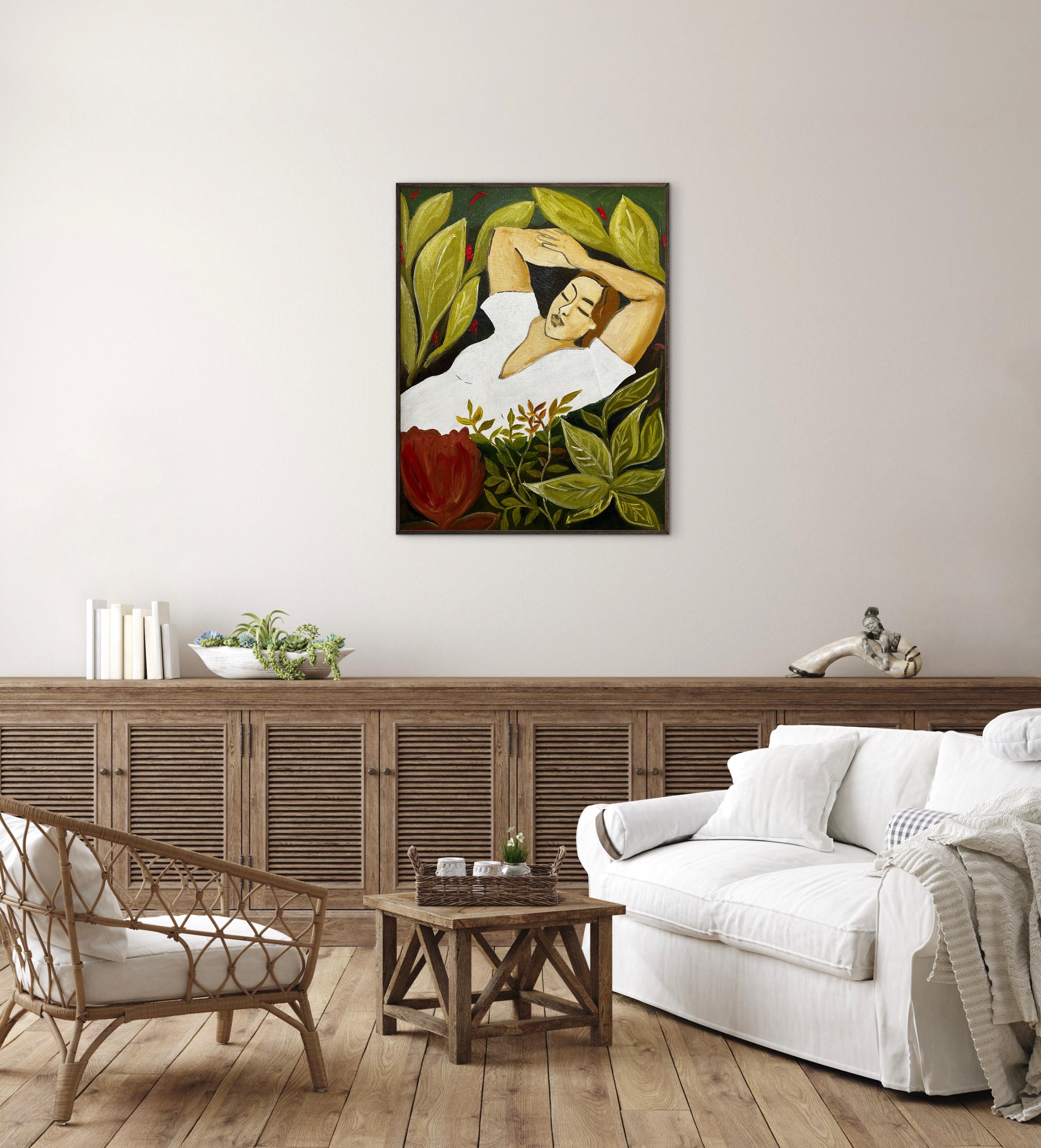 Secret Place2 - Brown Interior Painting by Roxana Khonkulova