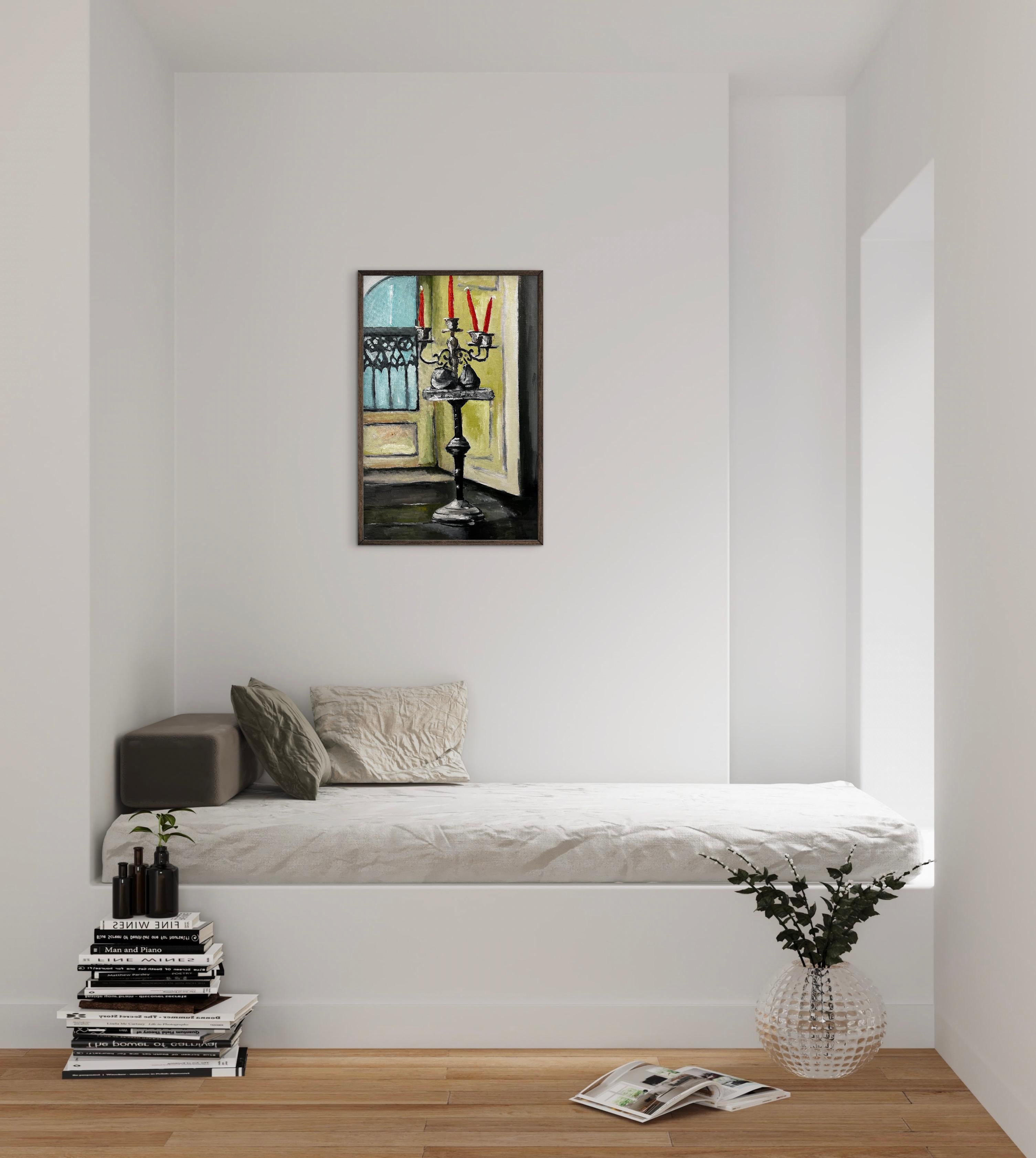 Trace of Dracula - Contemporary Painting by Roxana Khonkulova