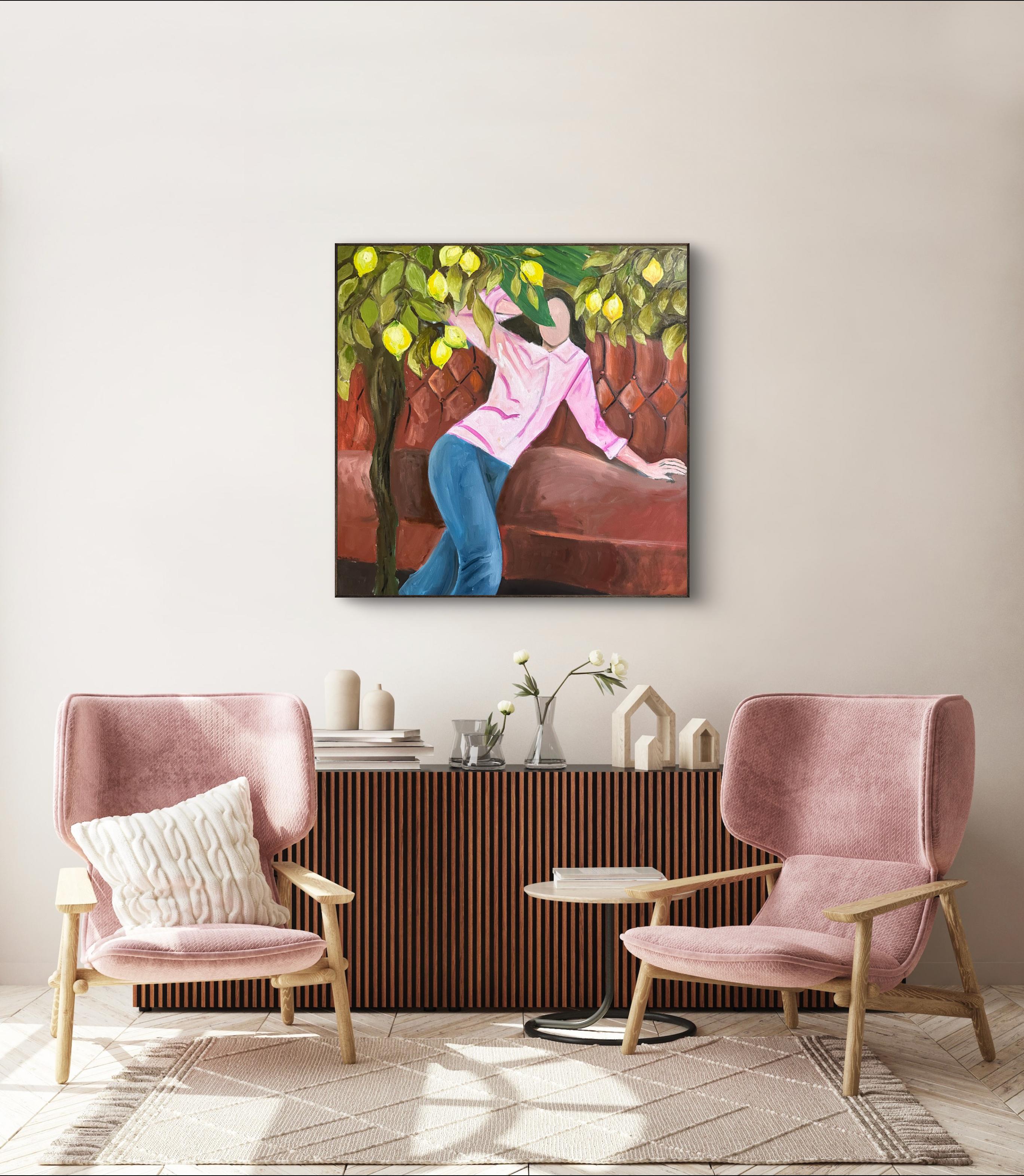Sotto l'albero dei limoni. Pittura originale in vendita 5