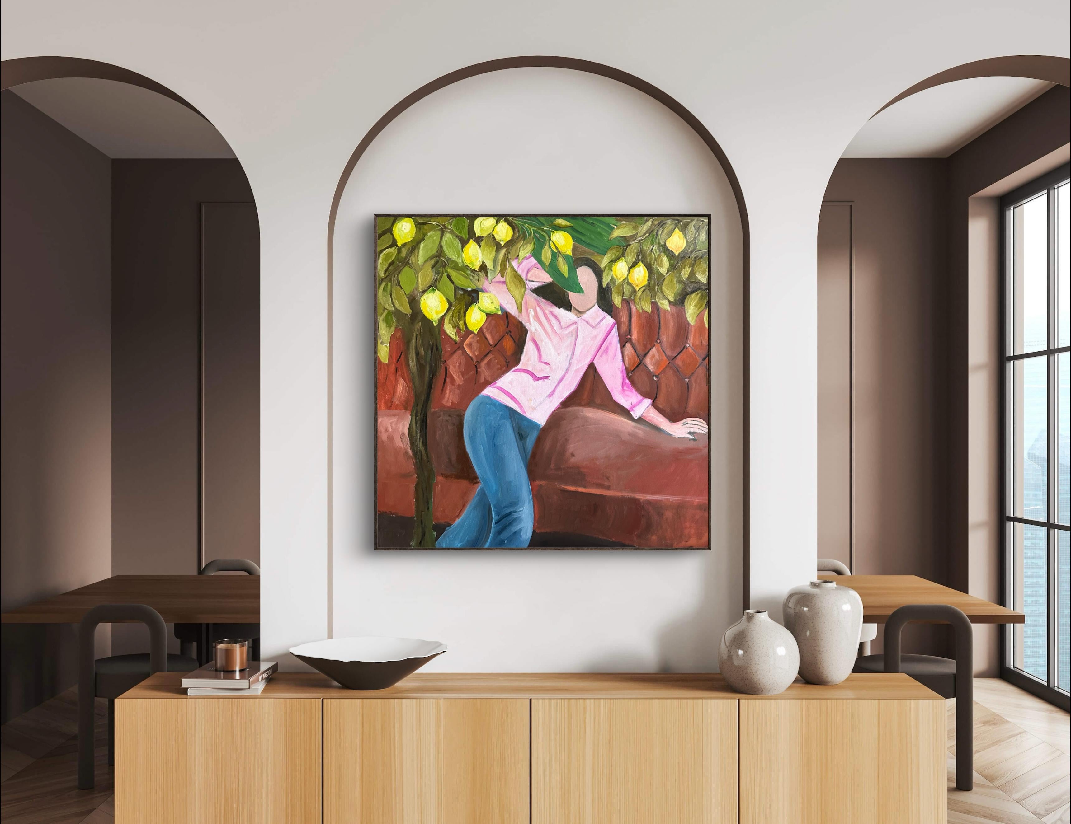 Sotto l'albero dei limoni. Pittura originale - Painting Contemporaneo di Roxana Khonkulova