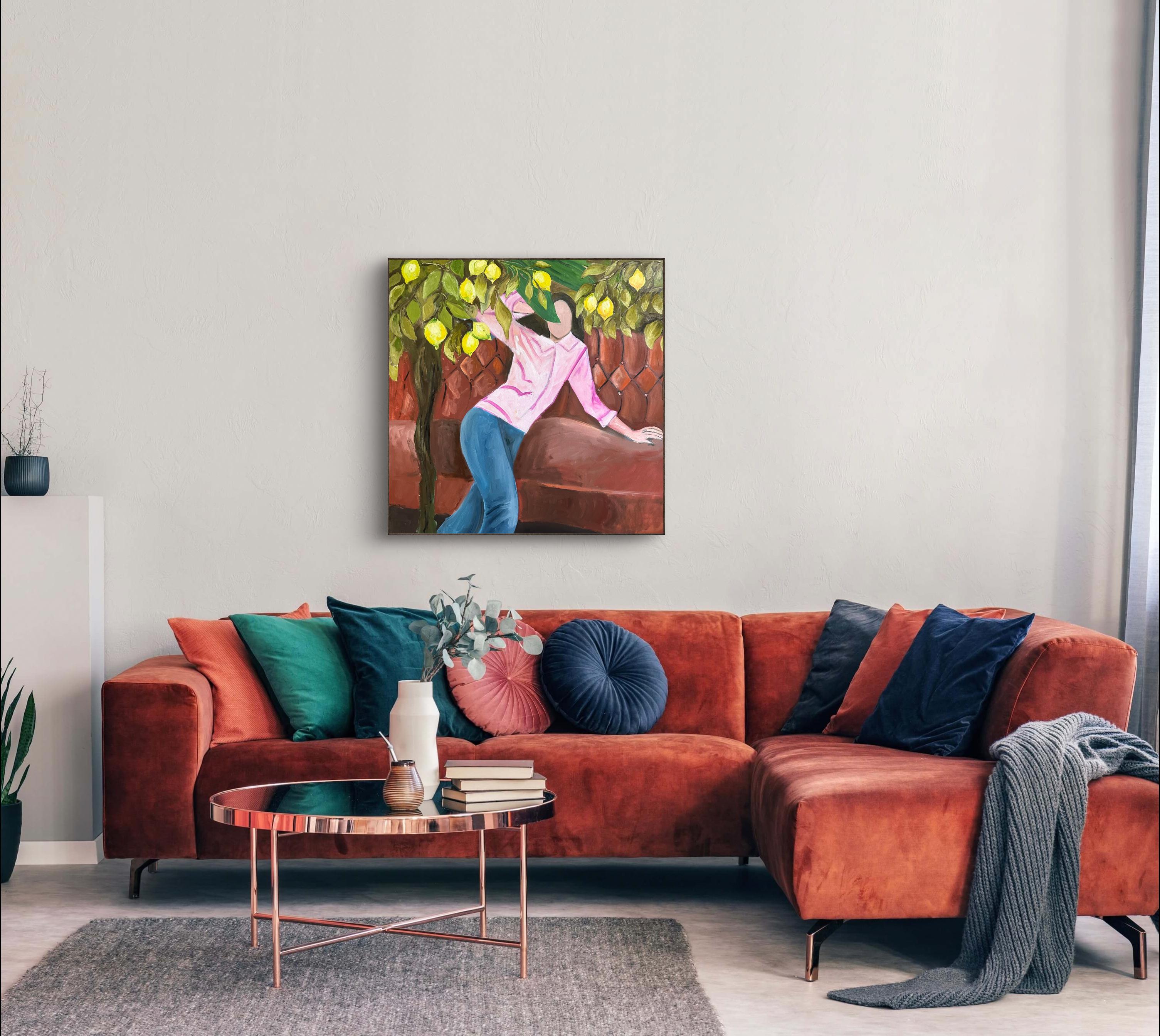 Sotto l'albero dei limoni. Pittura originale in vendita 3