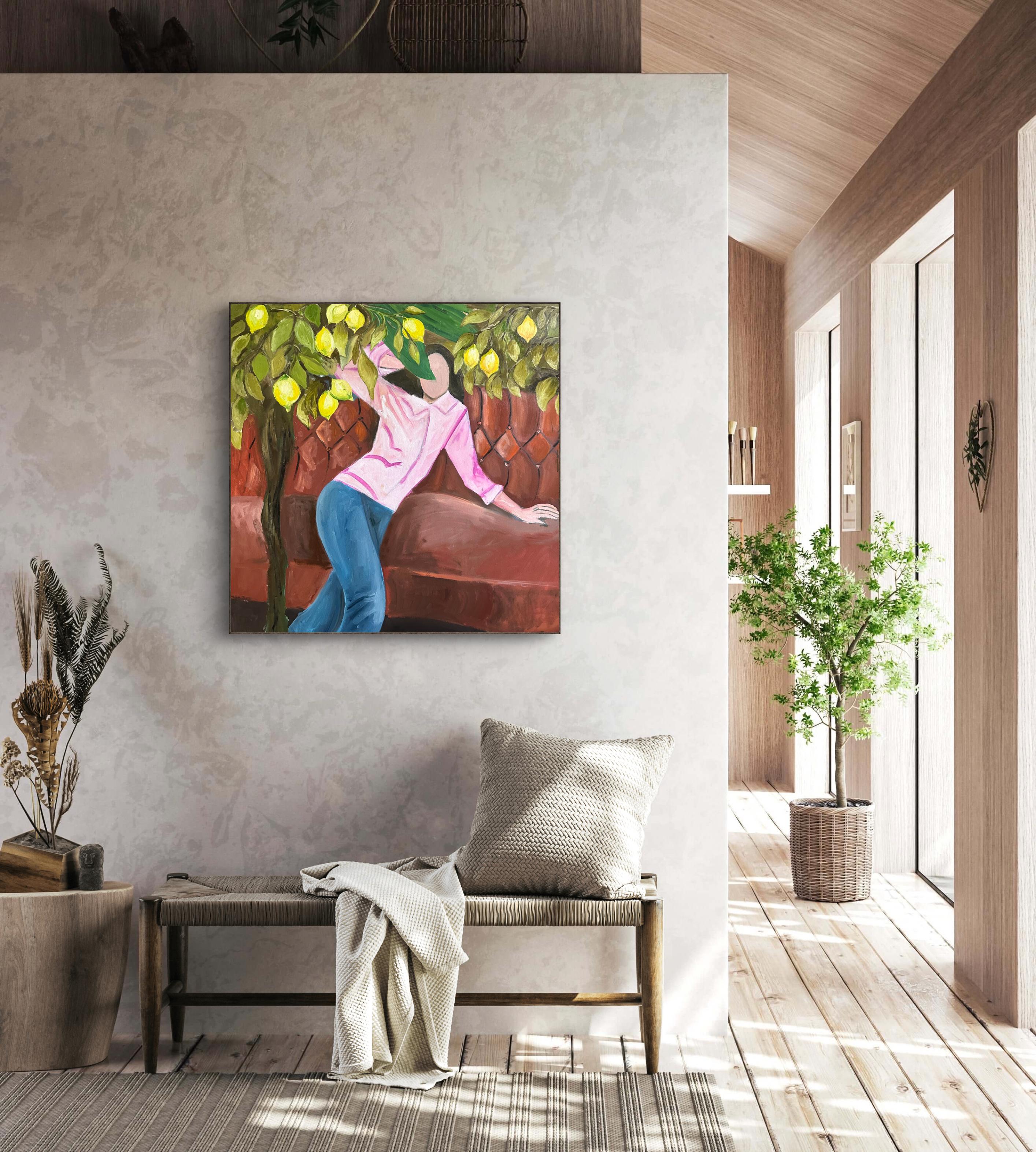 Sotto l'albero dei limoni. Pittura originale in vendita 4