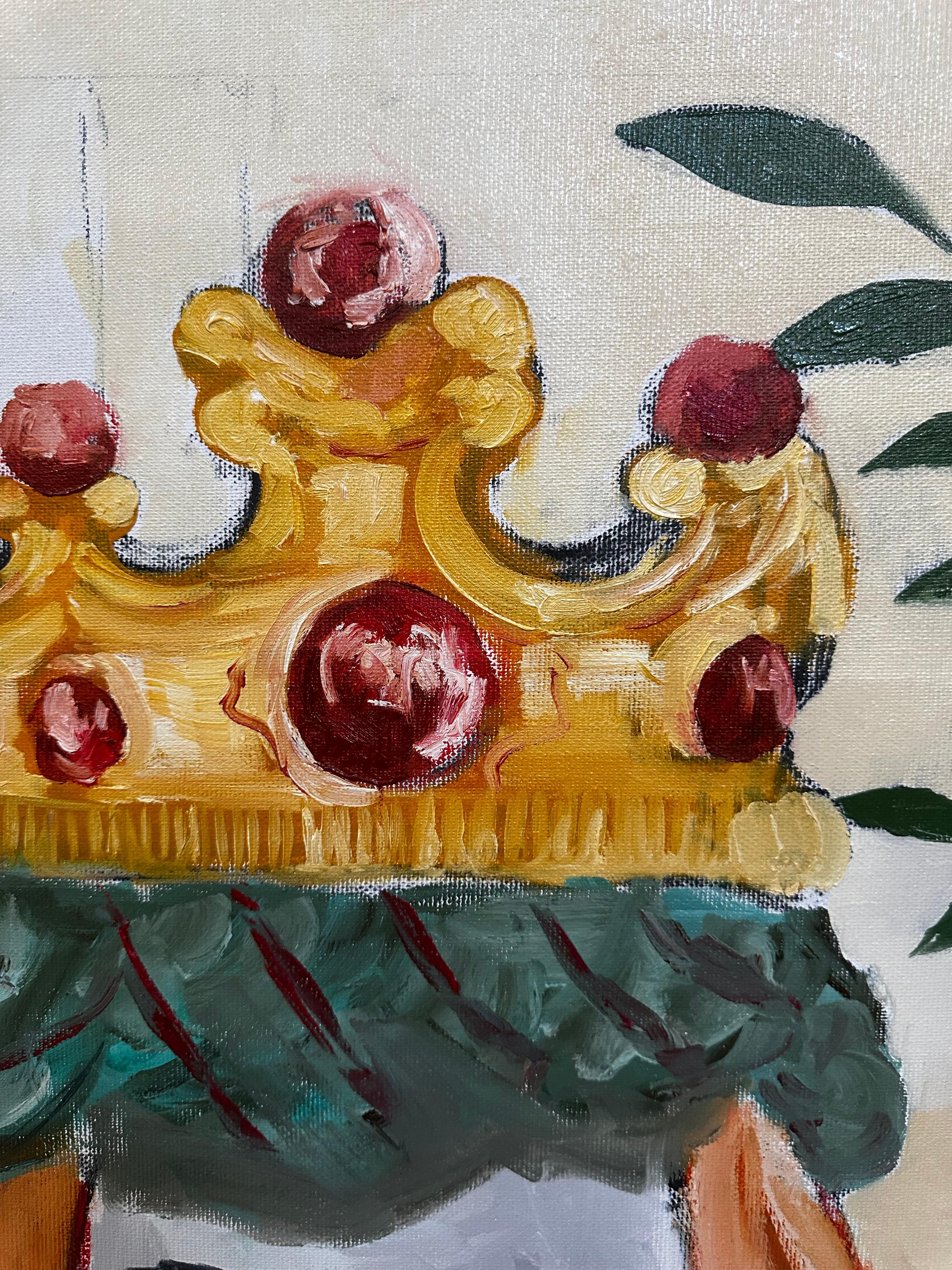 Unprocessed desire - Marron Figurative Painting par Roxana Khonkulova