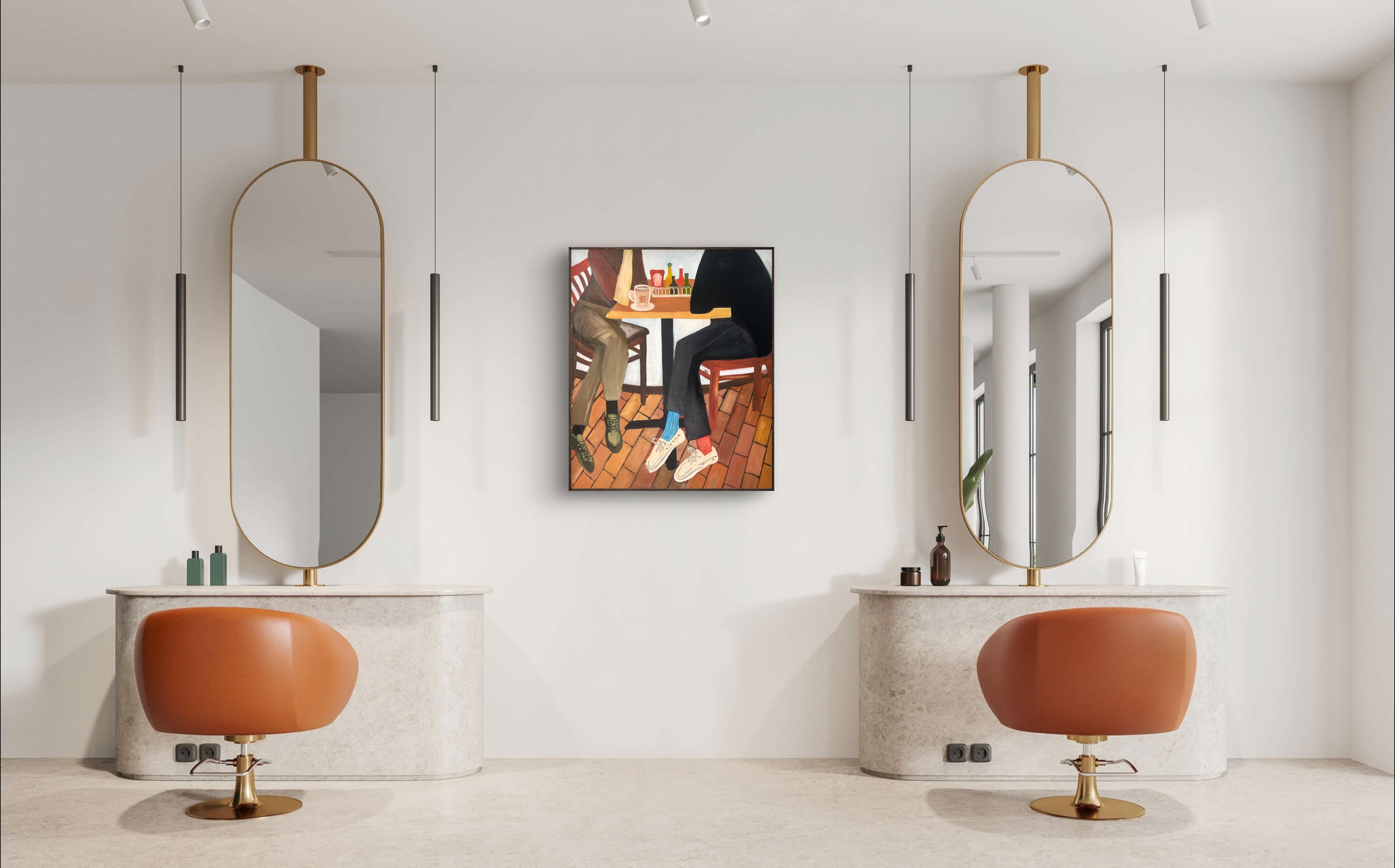 Un incontro semplice in cui si legge una leggerezza speciale attraverso i dettagli quotidiani, un momento di relax in cui due persone si godono semplicemente il venerdì. Questa foto riguarda le piccole gioie e i semplici incontri che rendono