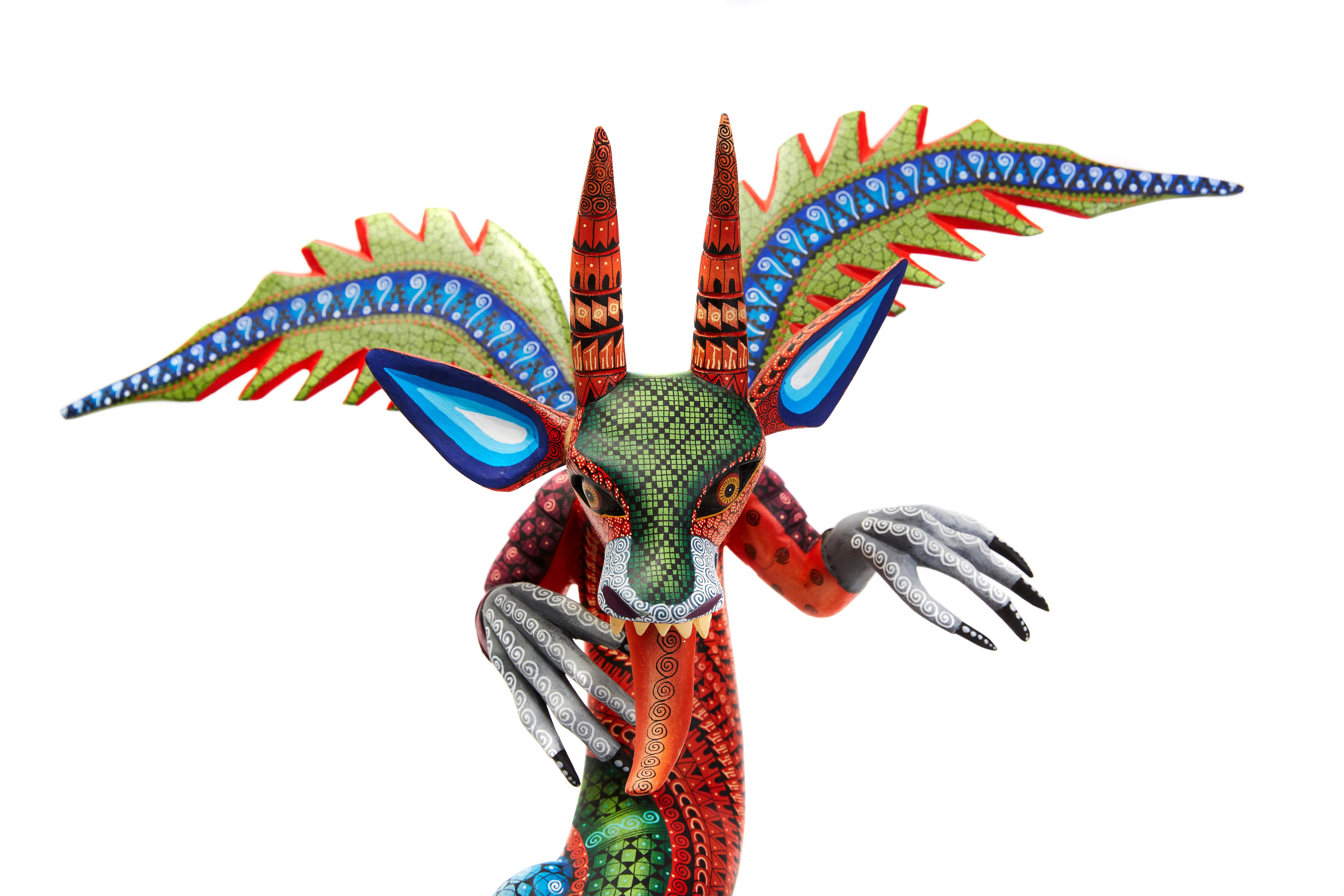 Dragon Fantastico - Fantastic Dragon Alebrije - Mexican Folk Art - Wood Carving  For Sale 1