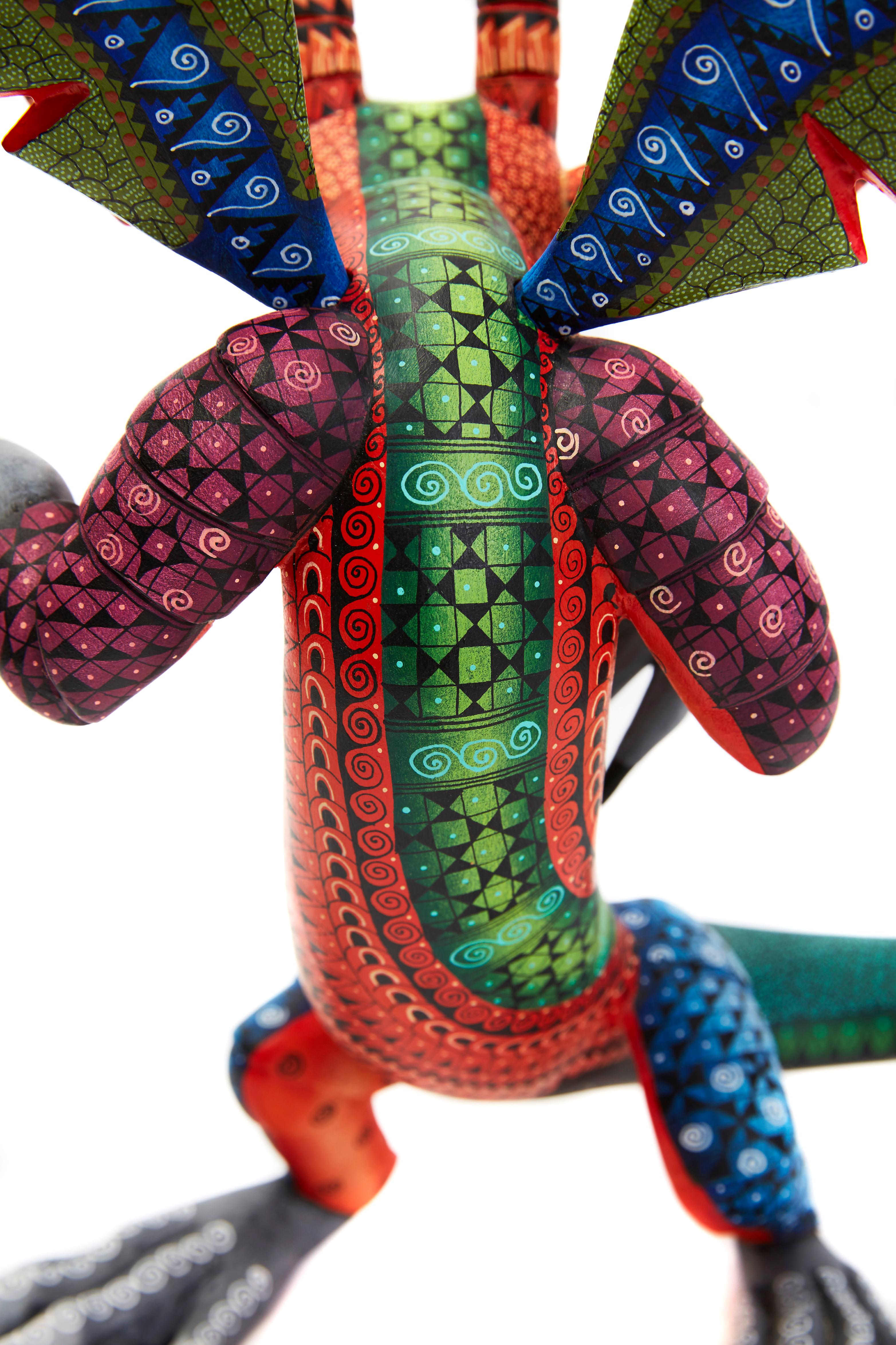 Fantastique dragon - Fantastique dragon Alebrije - Art populaire mexicain - Sculpture en bois 6