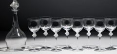 "Roxane" 9-Piece Stemware & Decanter Set by Lalique, France