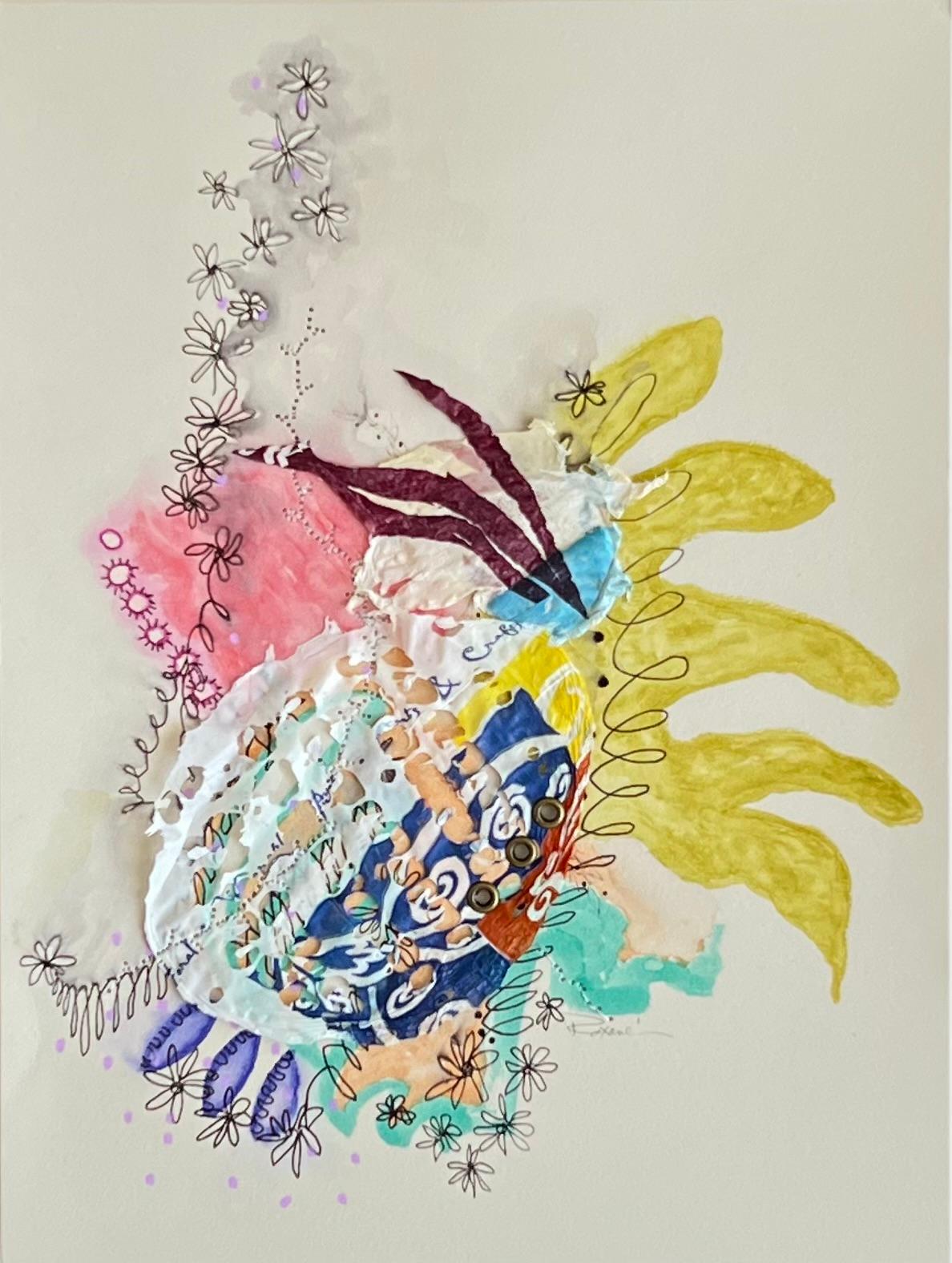 La lune sur l'eau I - Mixed Media Art de Roxane Hollosi