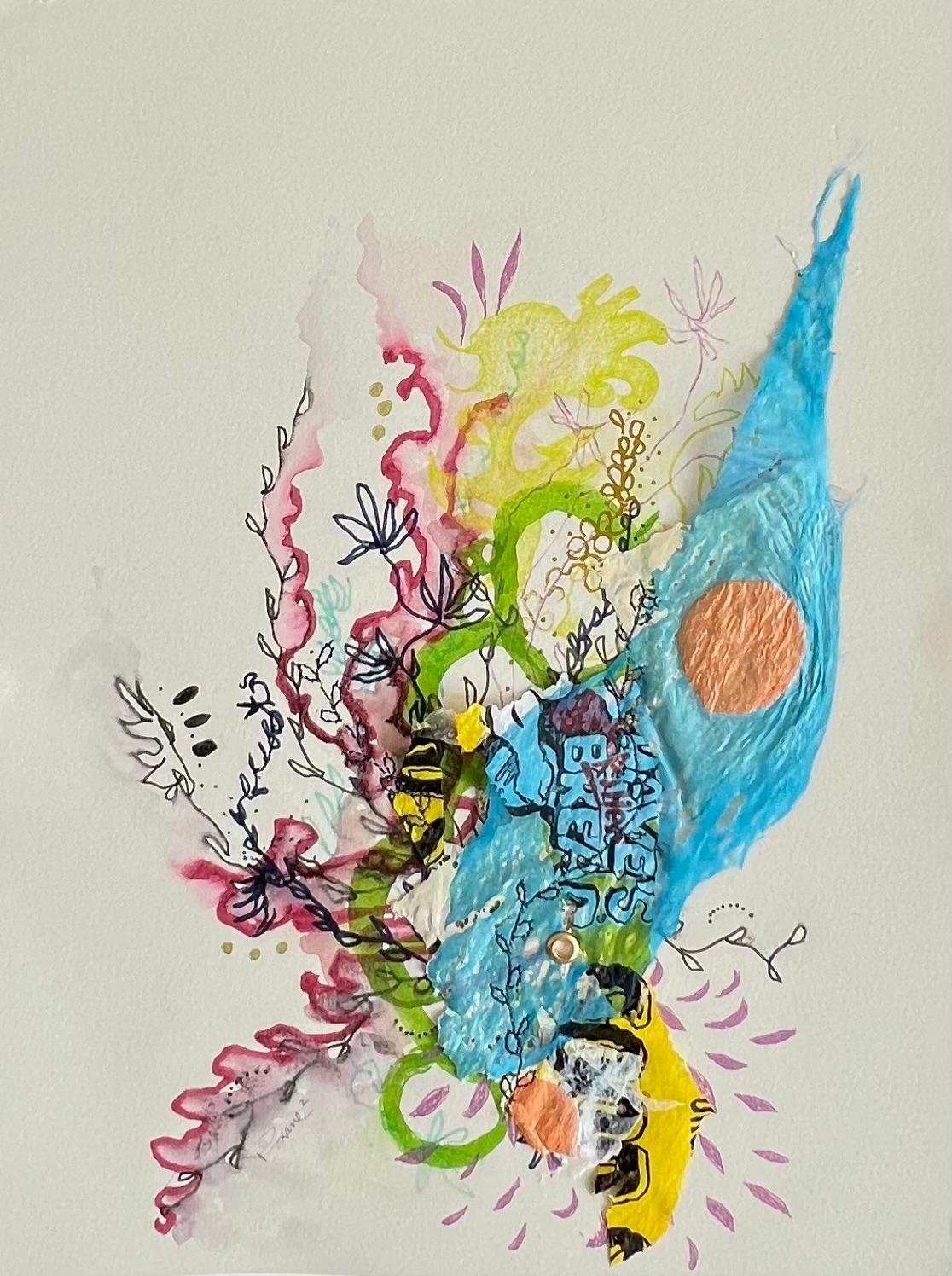 La lune sur l'eau II - Mixed Media Art de Roxane Hollosi