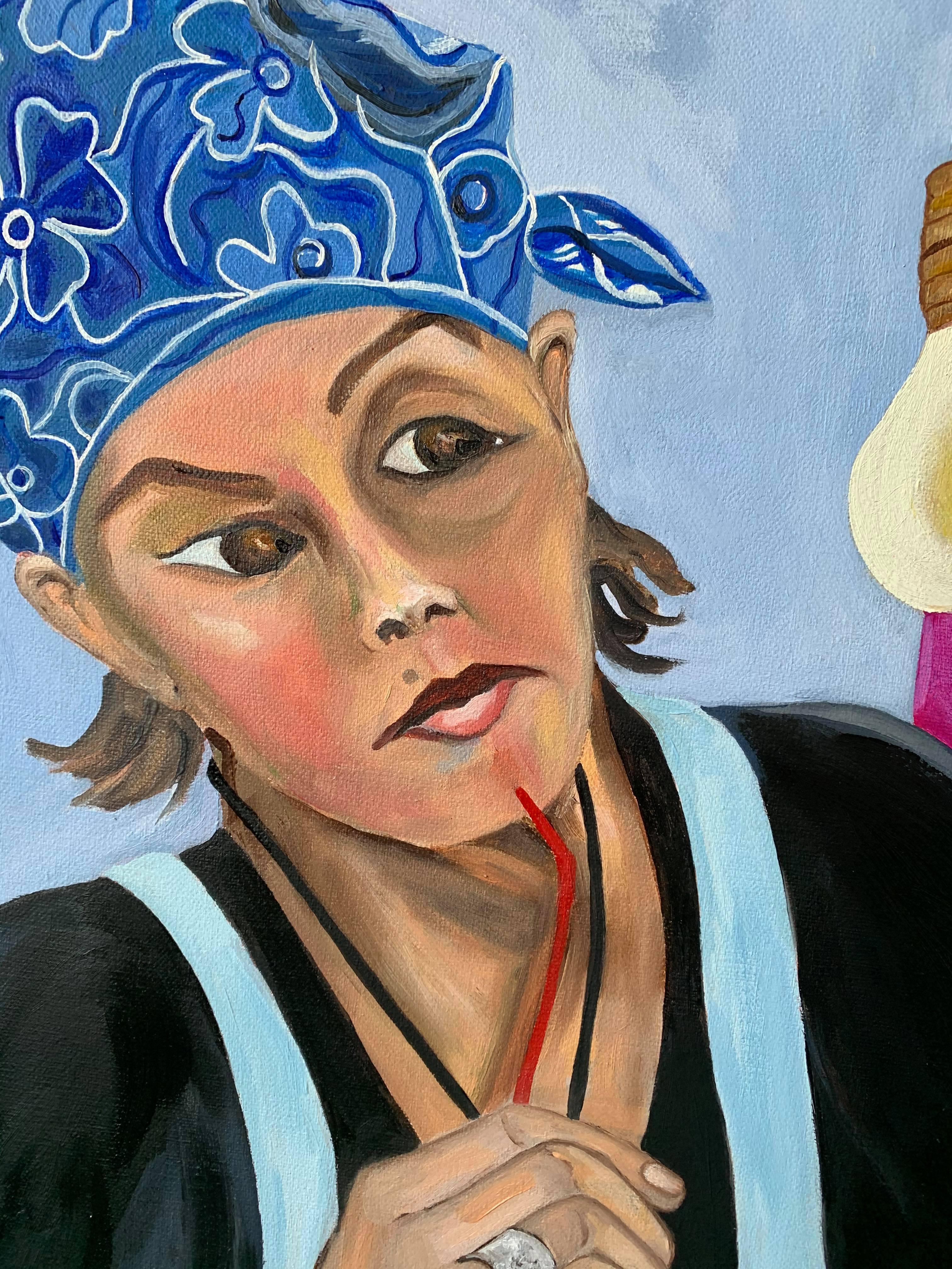 Mixed Media on Canvas Self Portrait Painting -- Se Parece a Mi? For Sale 1