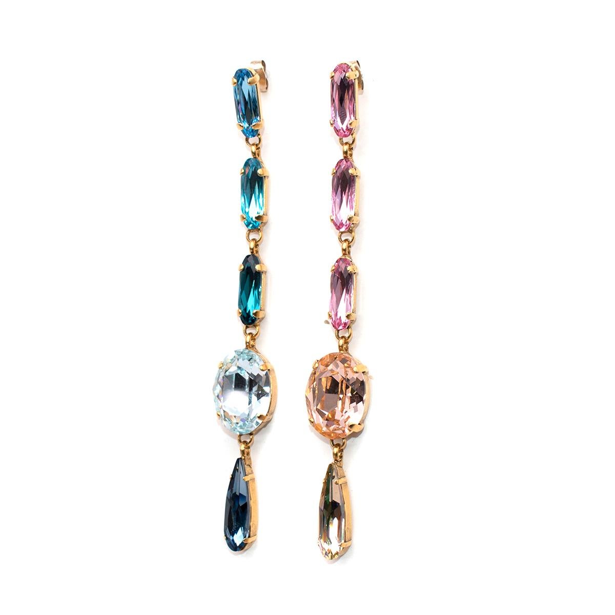 Round Cut Roxanne Assoulin Technicolour Rainbow Crystal Necklace & Earrings