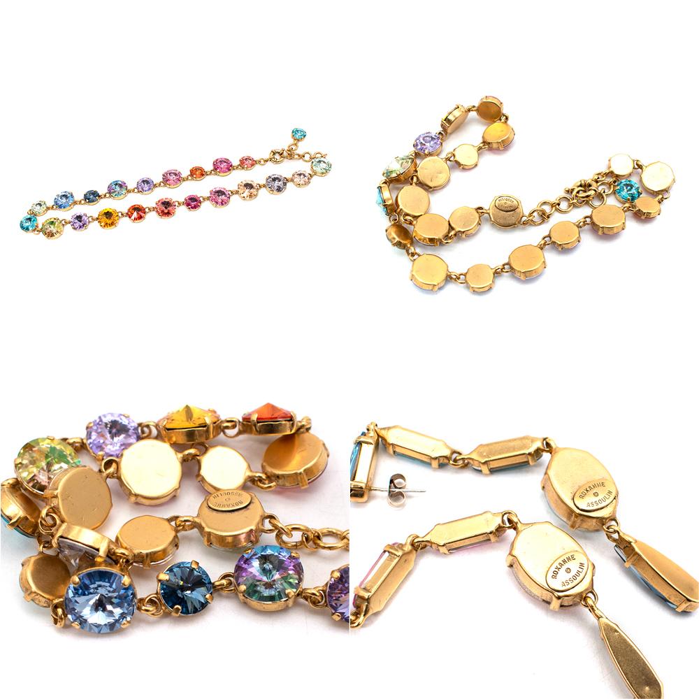 Roxanne Assoulin Technicolour Rainbow Crystal Necklace & Earrings 1