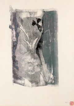 Abstract Botanical Monoprint in Ink on Paper