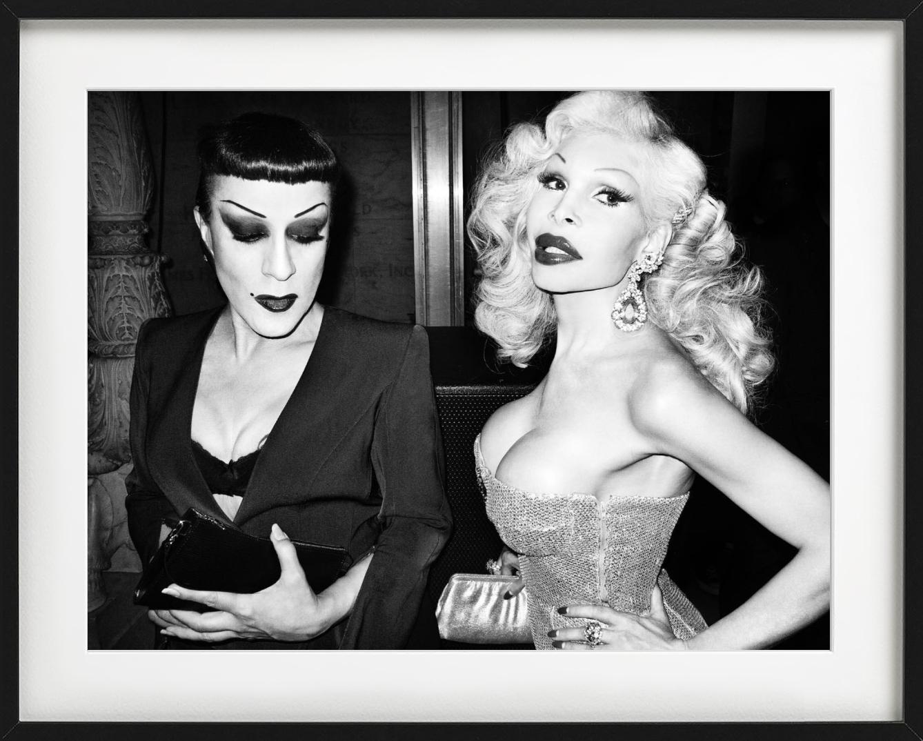 Amanda and Joe Lepore, Close up portrait, b/w, Fine Art Photography - Black Black and White Photograph by Roxanne Lowit