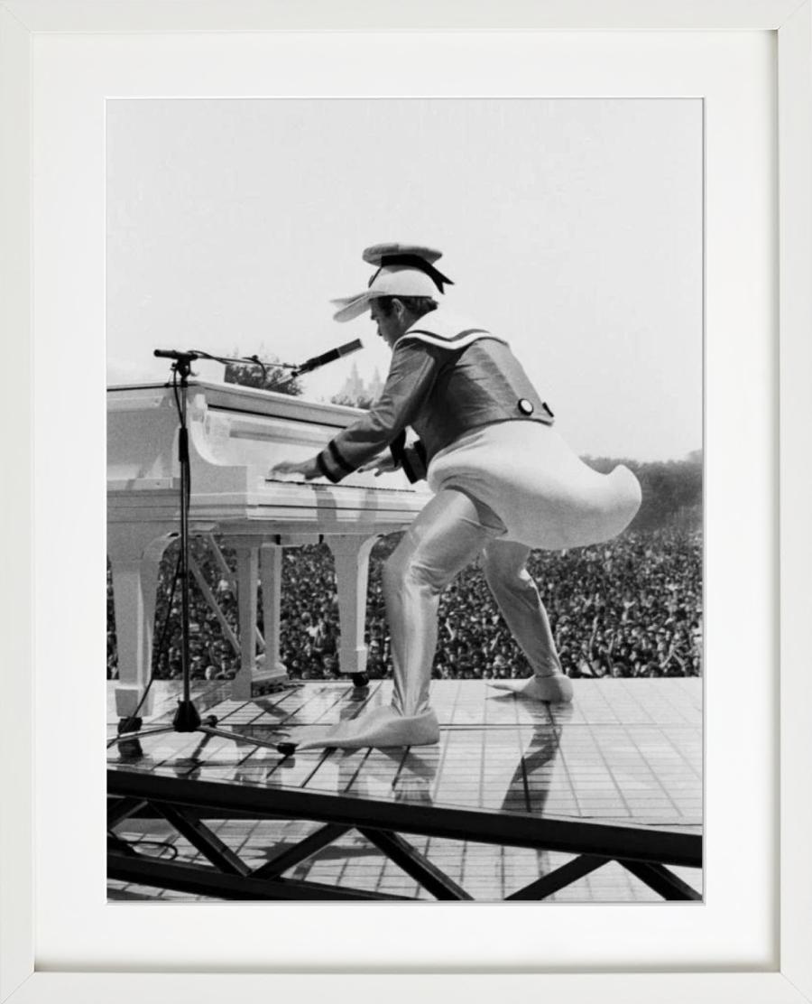 Elton John, the superstar on stage in a duck costume, Fine Art Photography, 1980 For Sale 2