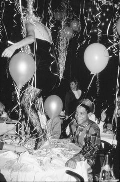 Jean-Michel Basquiat Art in Area Party - B&W Fine Art Photography, 1985