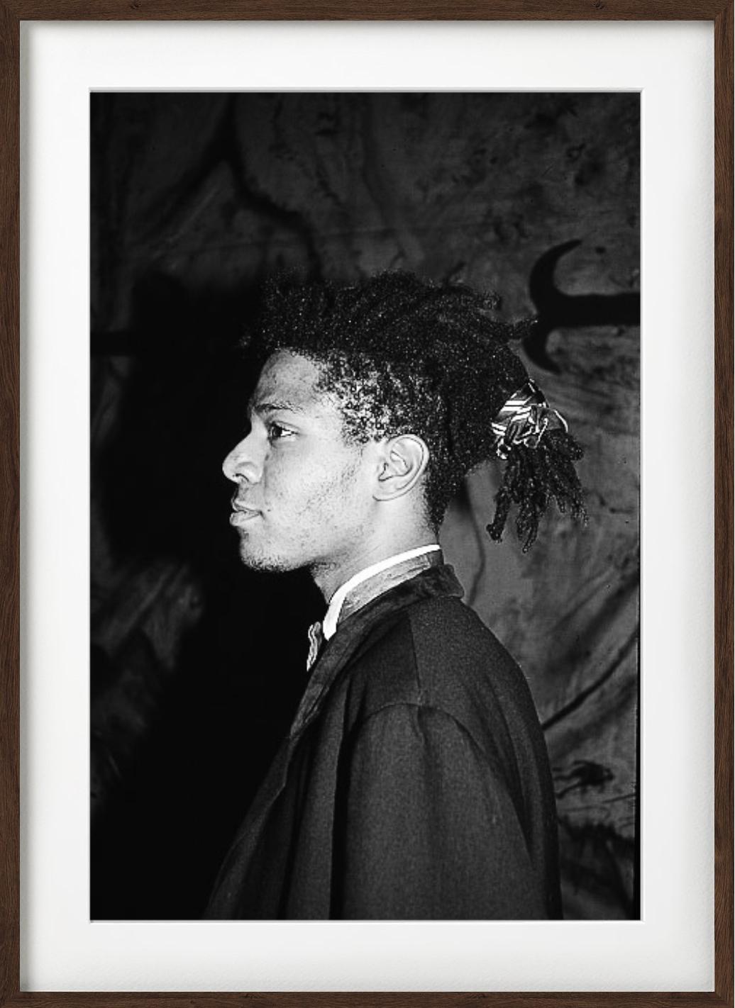 'Jean-Michel Basquiat I' - Portrait in side profile, fine art photography, 1985 - Contemporary Photograph by Roxanne Lowit