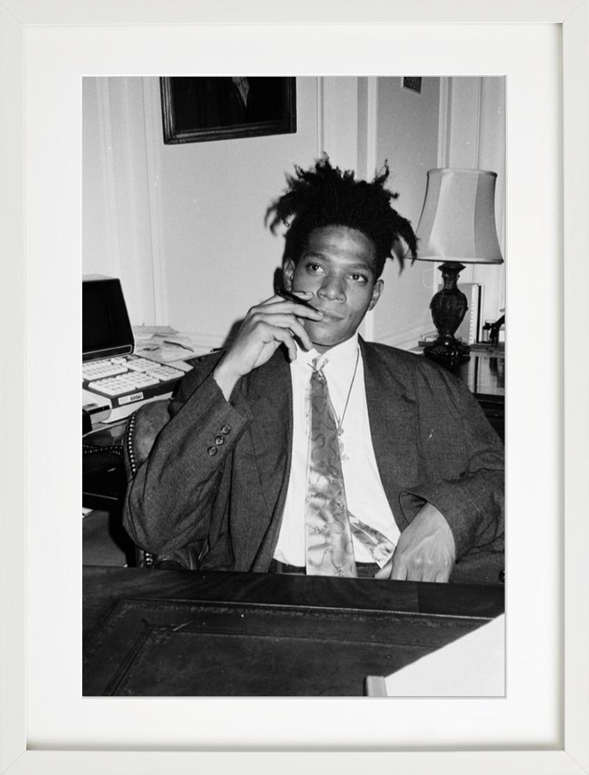 Jean-Michel Basquiat II - portrait in a suit, fine art photography, 1985 - Photograph by Roxanne Lowit