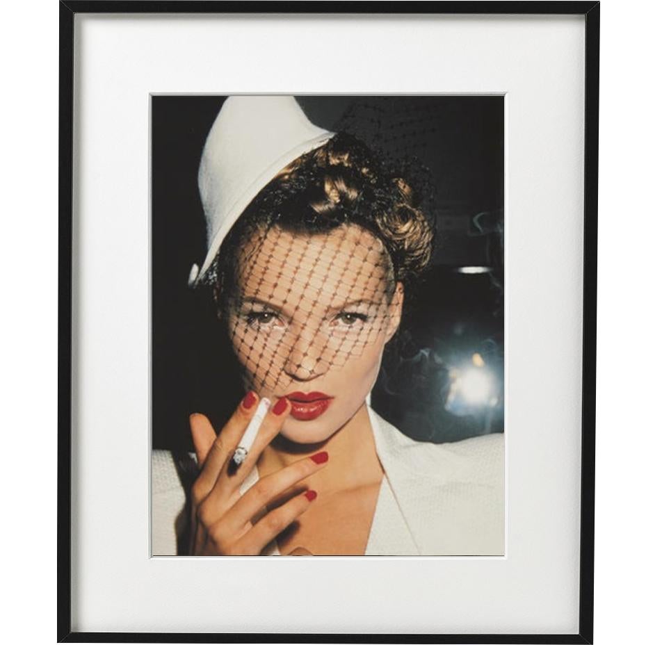 Roxanne Lowit Color Photograph - Kate Moss with Fag - portrait of the supermodel and fashion icon