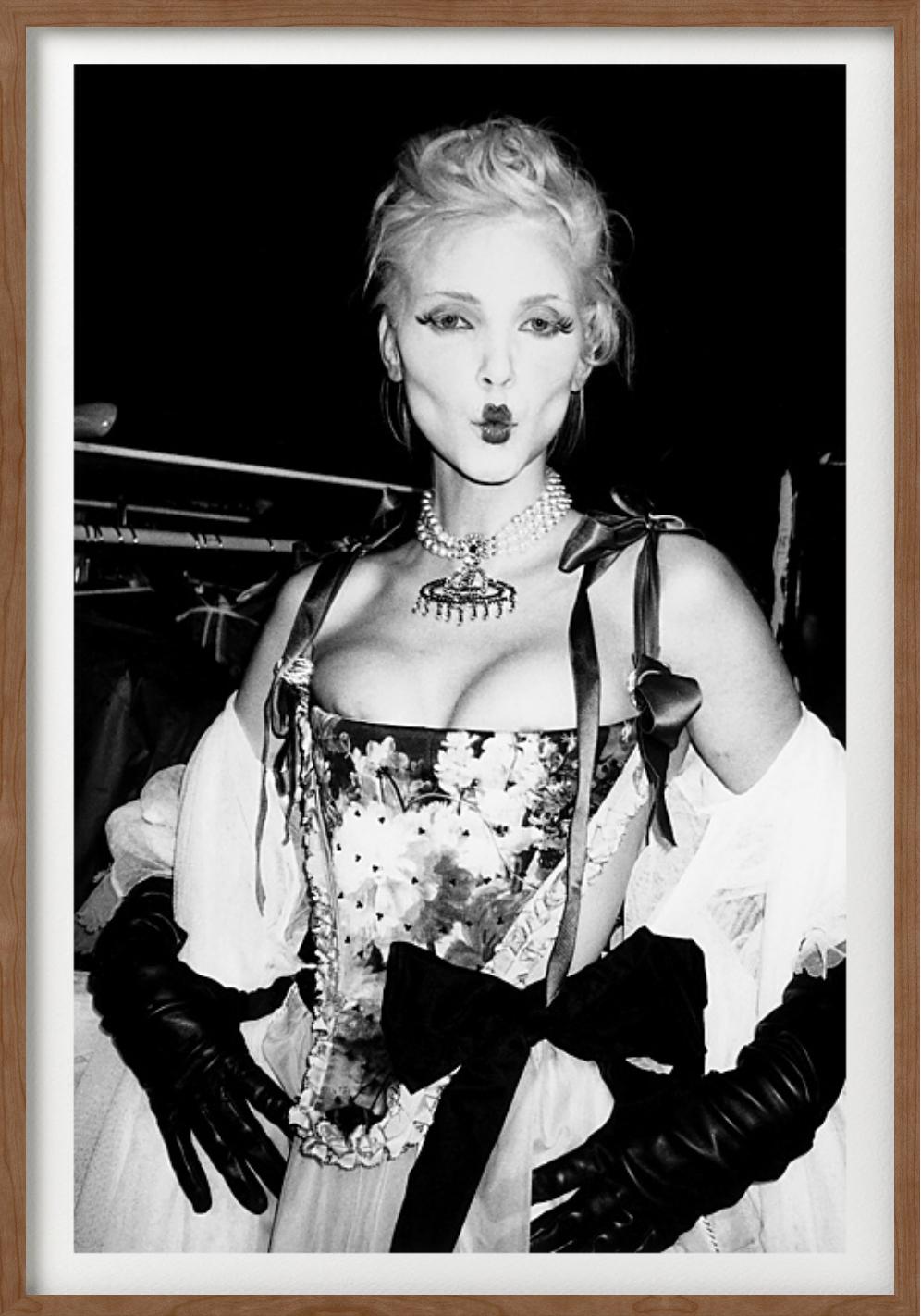 'Nadja Auermann for Vivienne Westwood Show, Paris' - fine art photographym  - Black Black and White Photograph by Roxanne Lowit