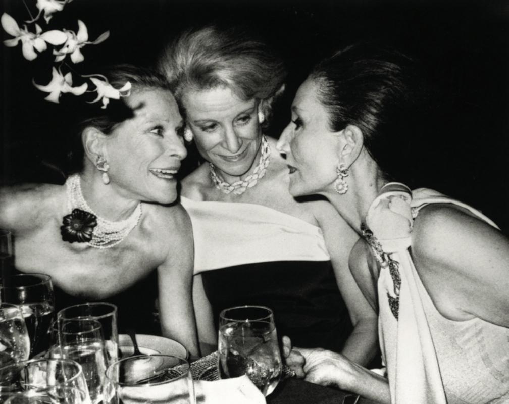 Roxanne Lowit Black and White Photograph - Nan Kempner, Fran Stark and Jaqueline de Ribes, NYC - fine art photography, 1984