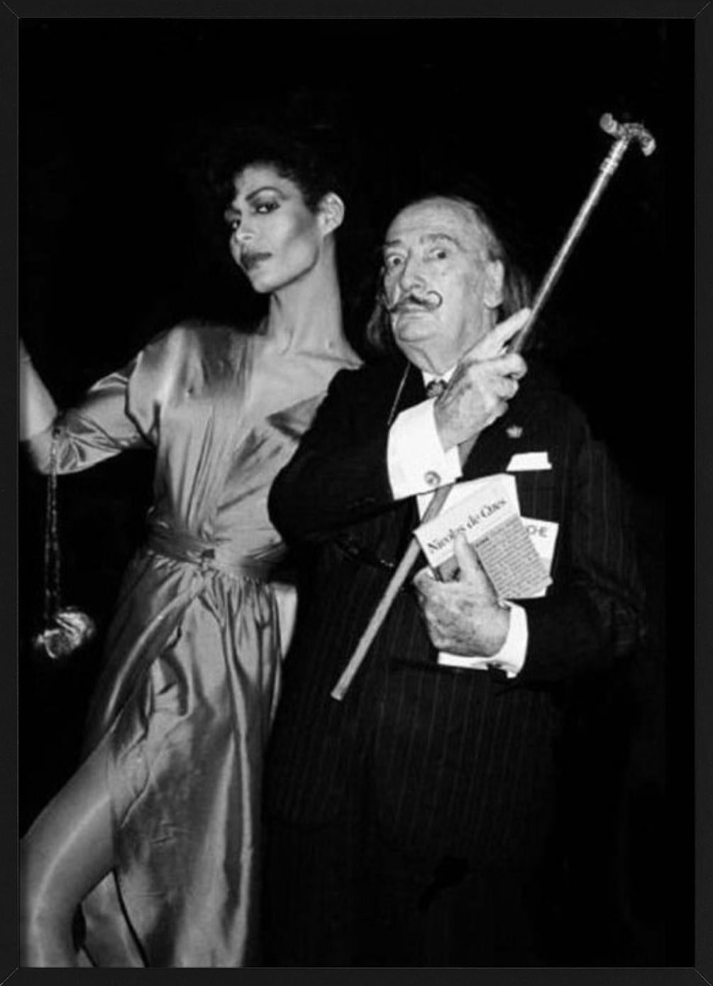 Potassa de la Fayette and Salvador Dali, close-up, b/w, Fine Art Photography For Sale 1